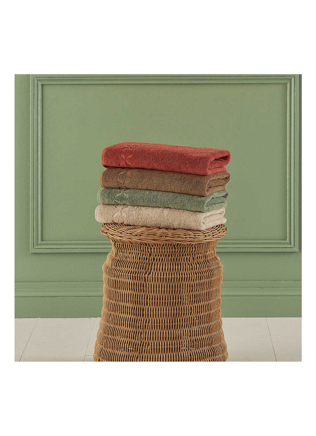 Yves Delorme Nature badhanddoek - 550 gr/m2 - 55 x 100 cm  - detail 3 groen