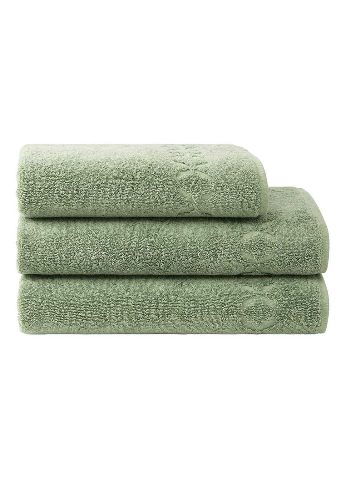 Yves Delorme Nature badhanddoek - 550 gr/m2 - 55 x 100 cm  - voorkant 5 groen