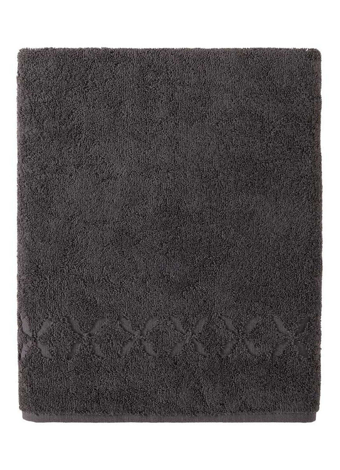 Yves Delorme Nature badhanddoek - 550 gr/m2 - 55 x 100 cm  - detail 2 donkergrijs