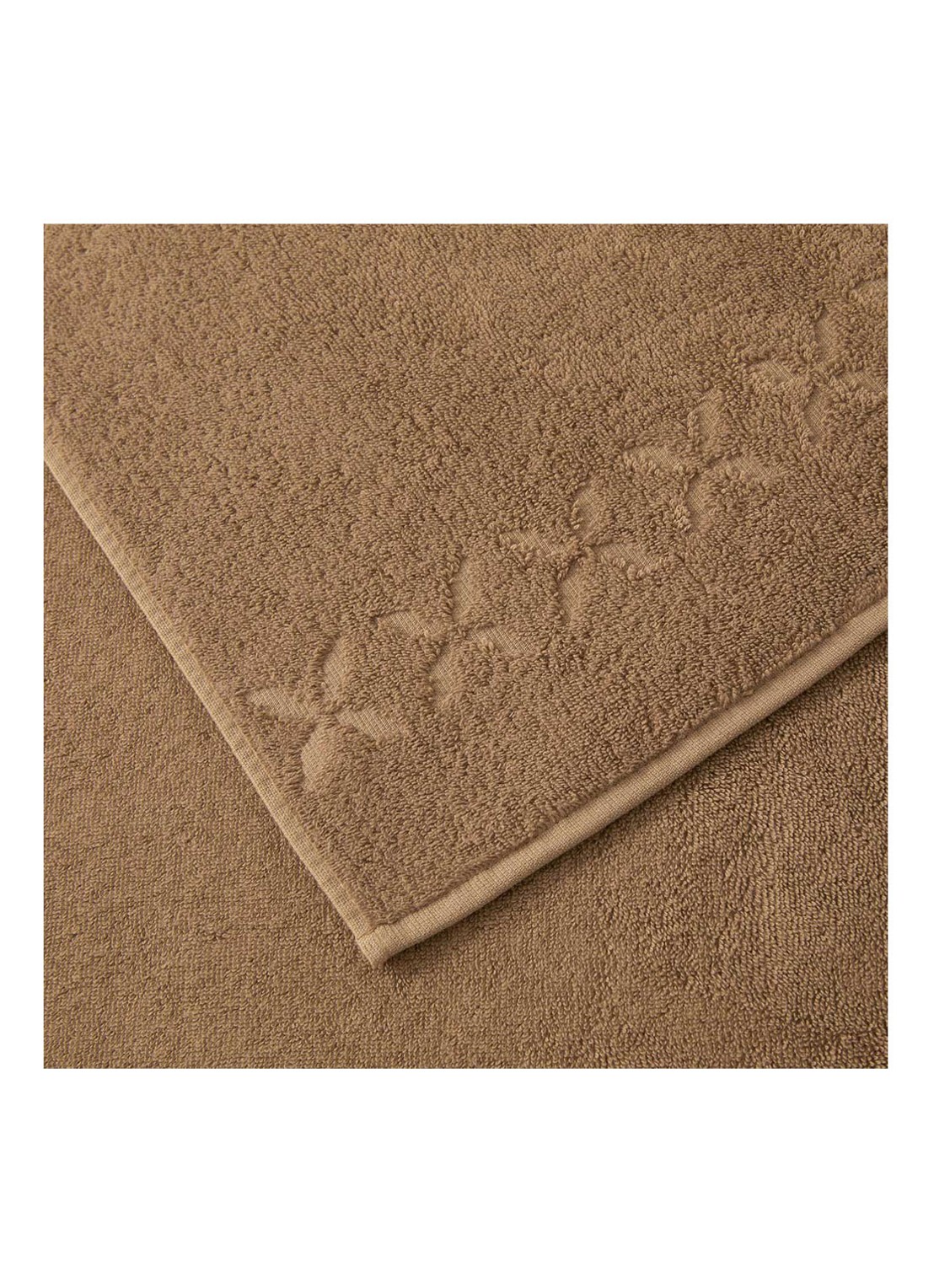 Yves Delorme Nature badhanddoek - 550 gr/m2 - 55 x 100 cm  - detail camel