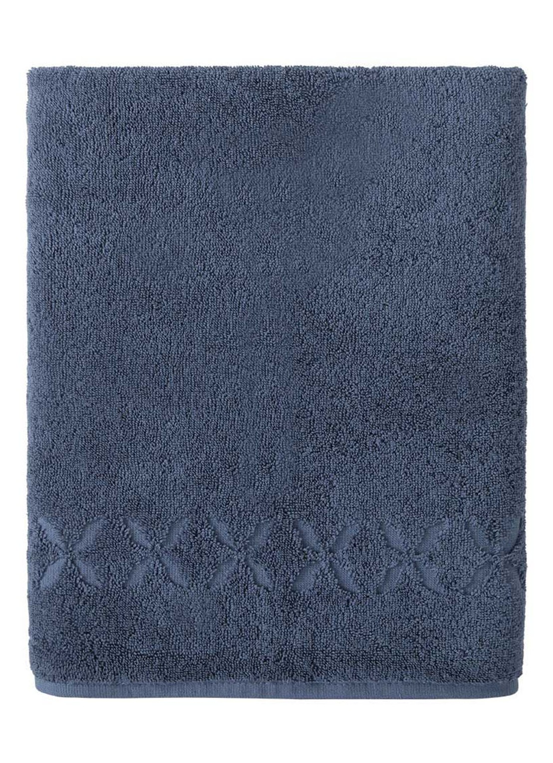 Yves Delorme Nature badhanddoek - 550 gr/m2 - 55 x 100 cm  - detail 4 staalblauw