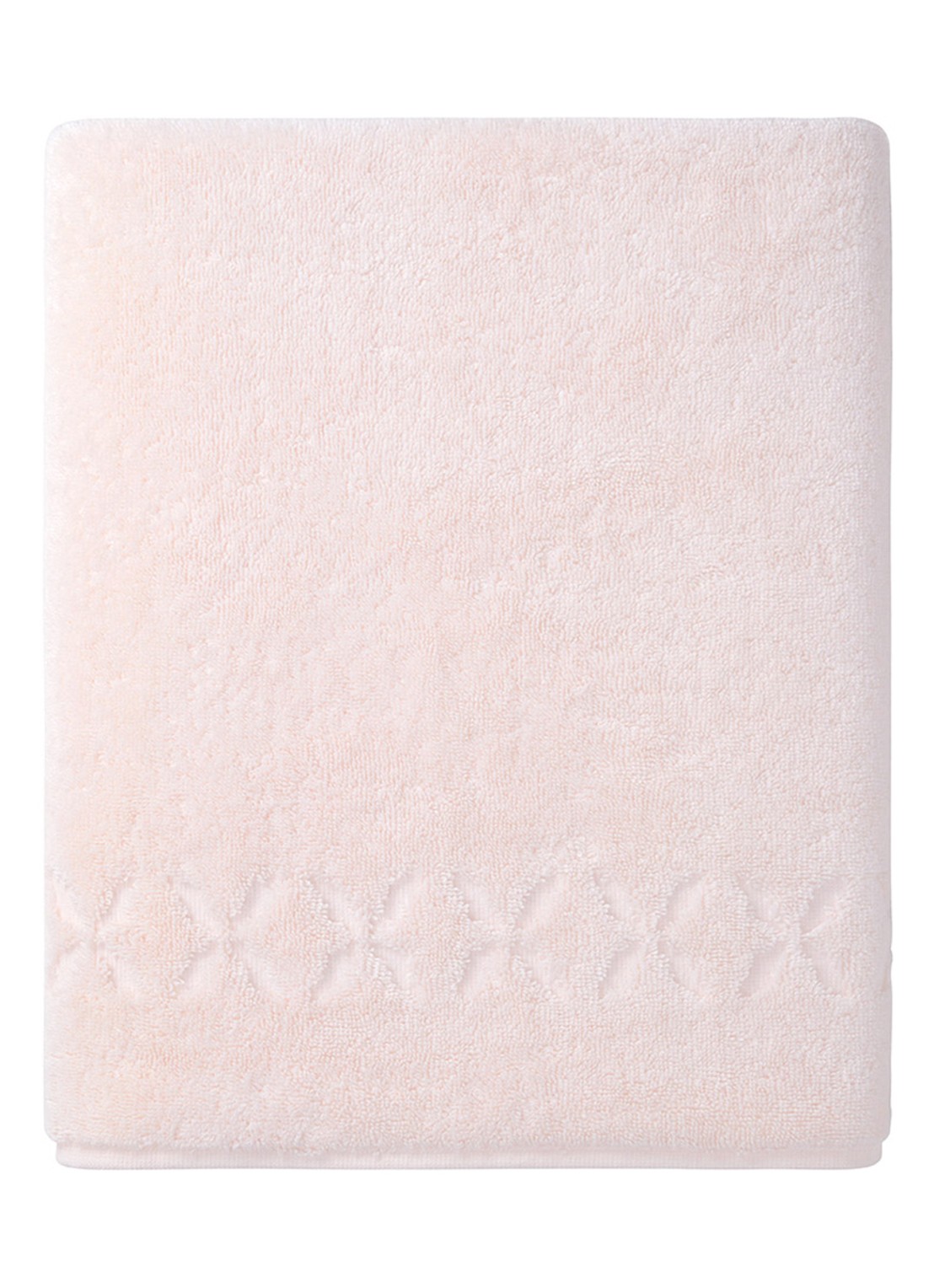 Yves Delorme Nature badhanddoek - 550 gr/m2 - 55 x 100 cm  - voorkant 3 lichtroze