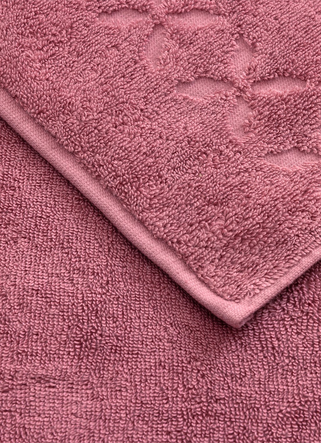 Yves Delorme Nature badhanddoek - 550 gr/m2 - 55 x 100 cm  - voorkant 2 roze
