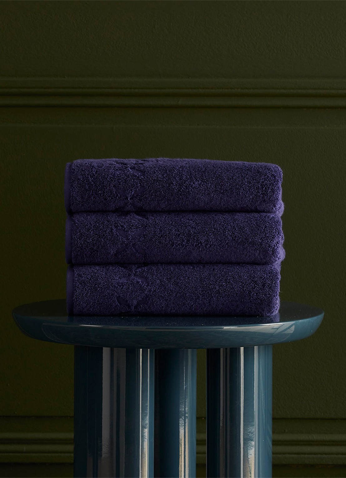 Yves Delorme Nature badhanddoek - 550 gr/m2 - 55 x 100 cm  - detail 3 blauw