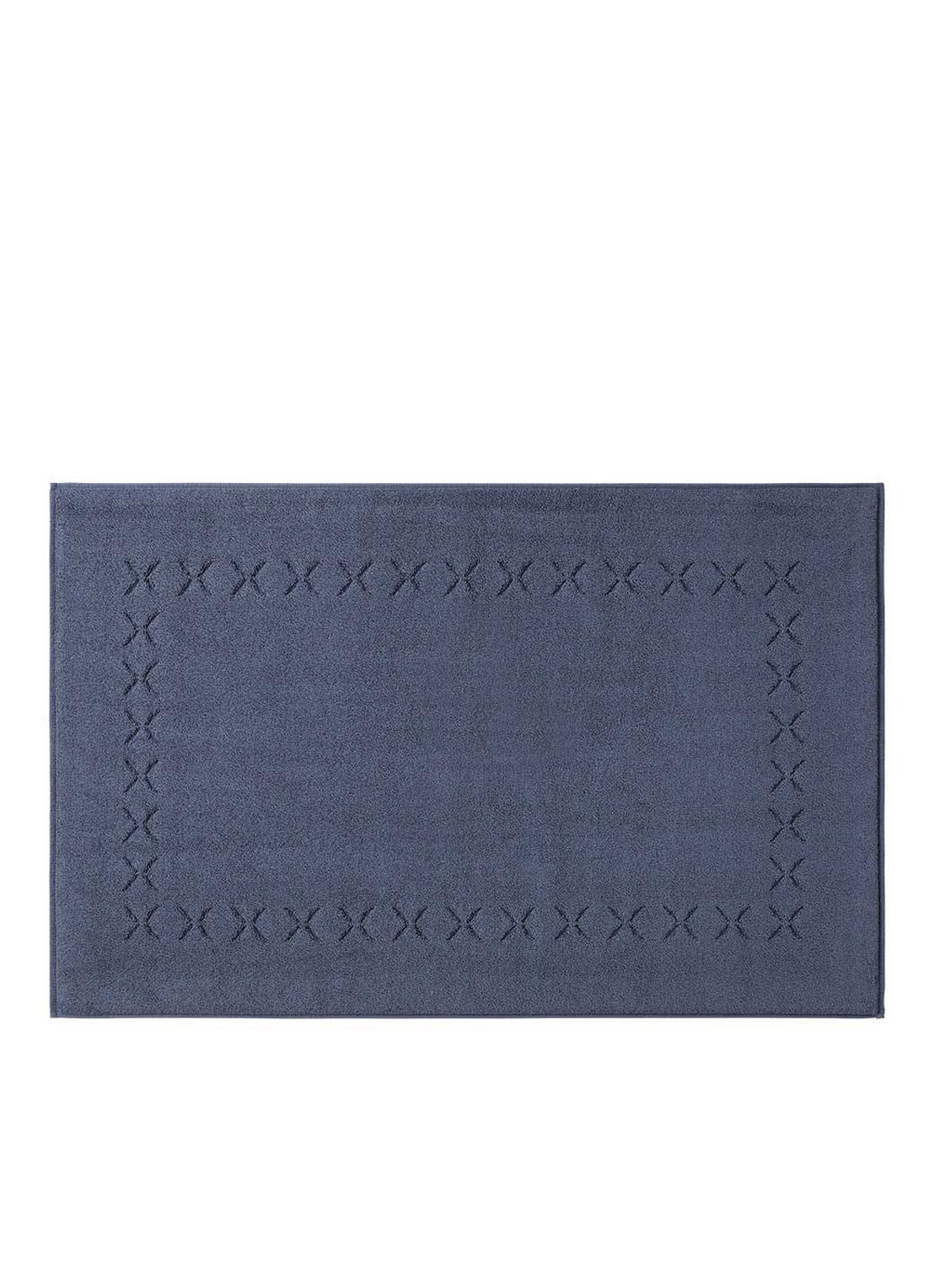 Yves Delorme Nature badmat 55 x 90 cm - voorkant donkerblauw