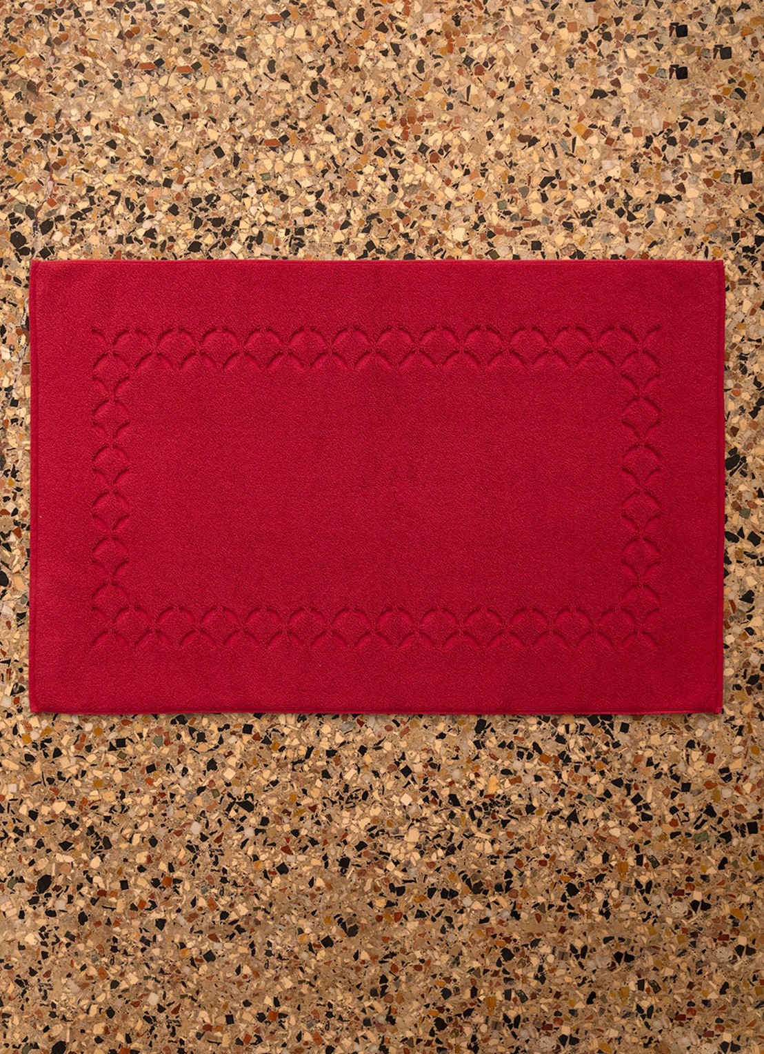 Yves Delorme Nature badmat 55 x 90 cm - voorkant 2 fuchsia