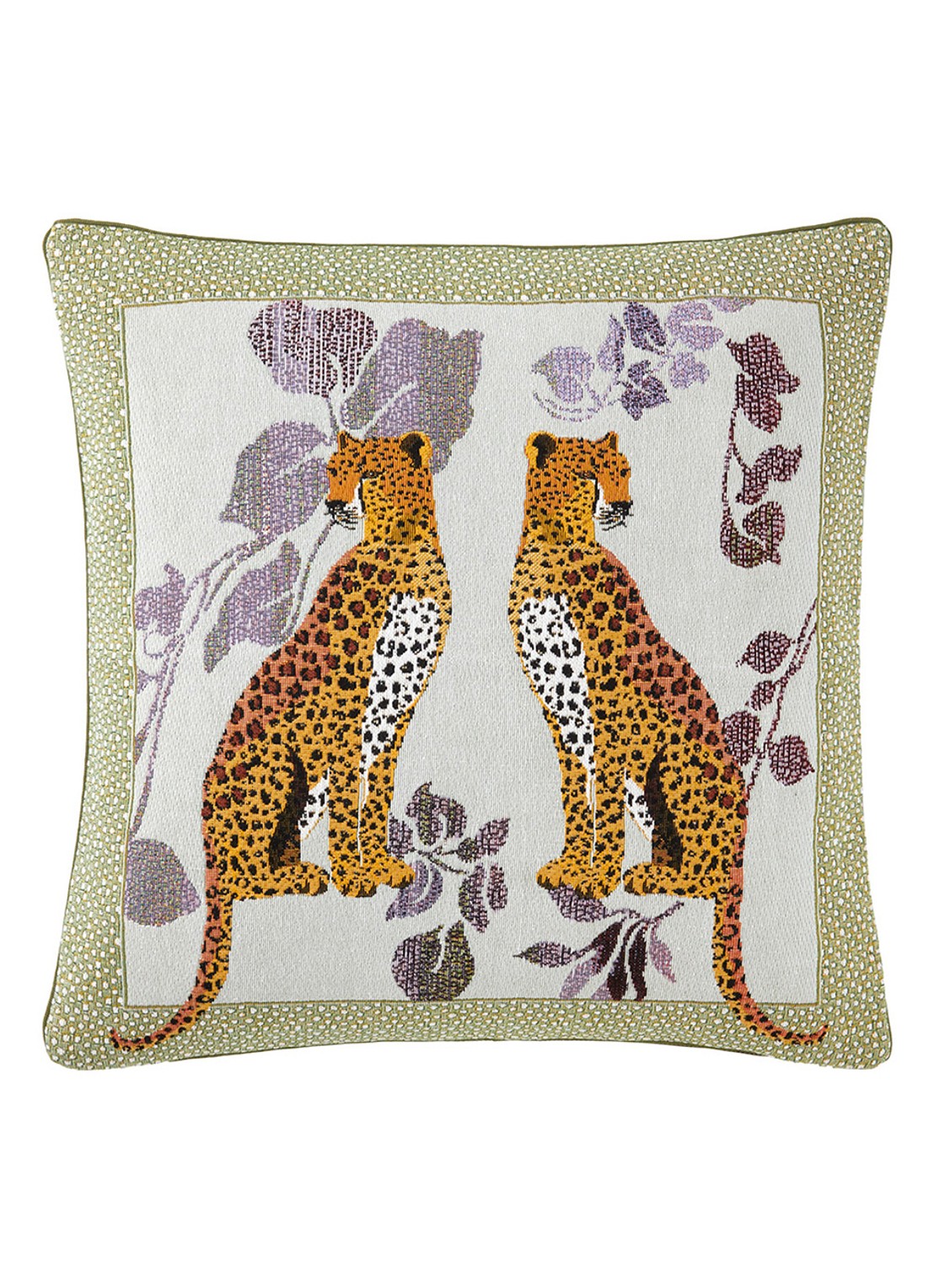Yves Delorme Ophelia sierkussenhoes 45 x 45 cm - voorkant 2 gebroken wit
