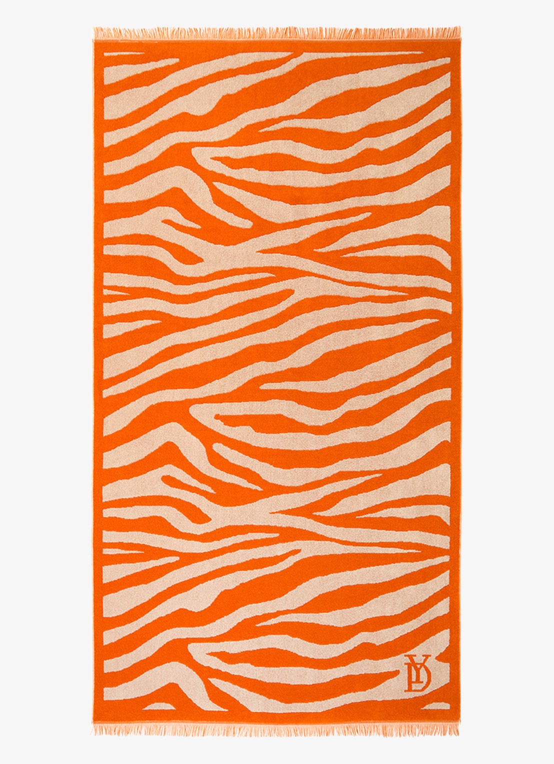 Yves Delorme Pampa strandlaken van  katoen 90 x 160 cm - voorkant oranje