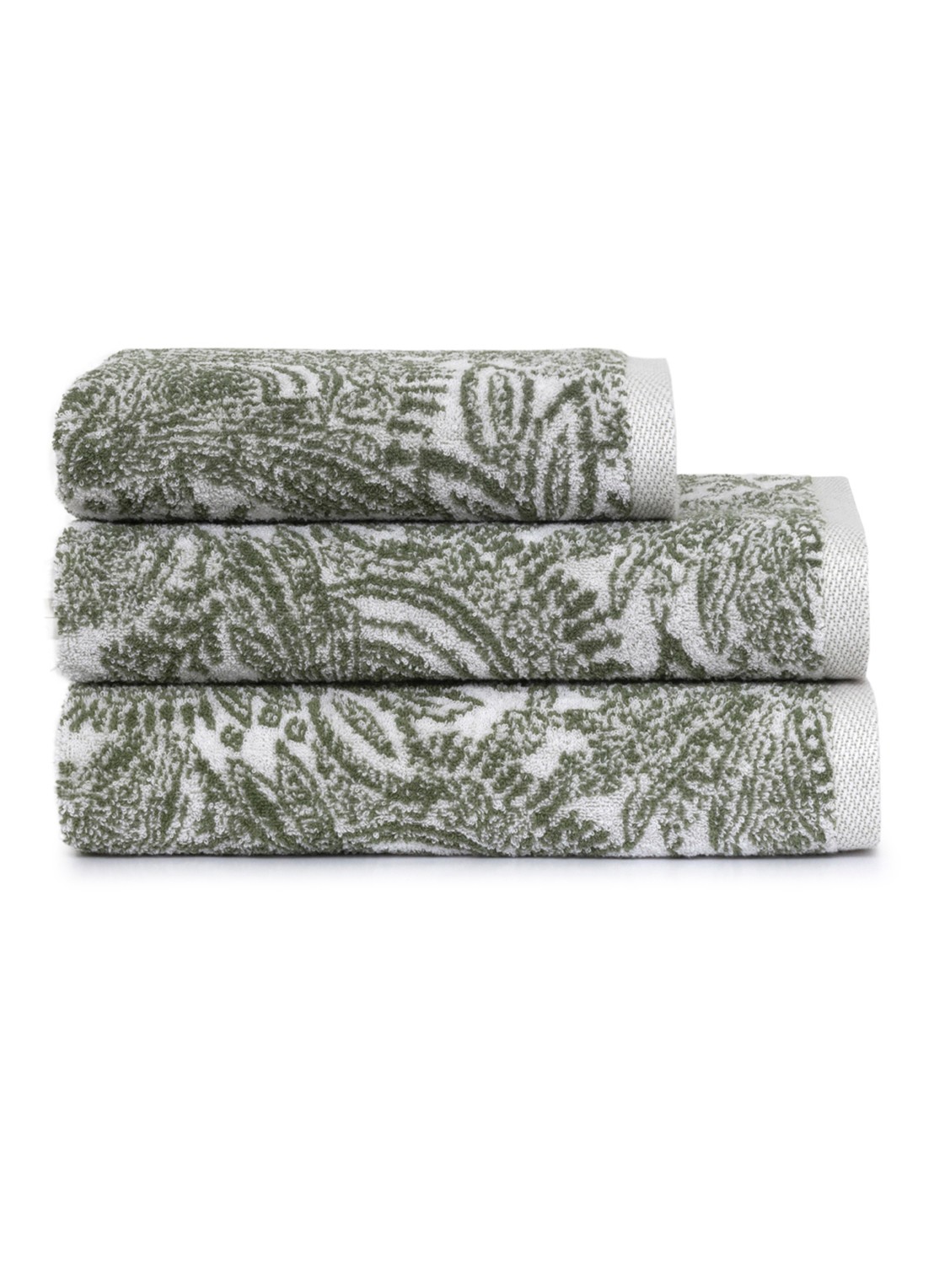 Yves Delorme Patio badhanddoek - 70 x 140 cm - achterkant mosgroen