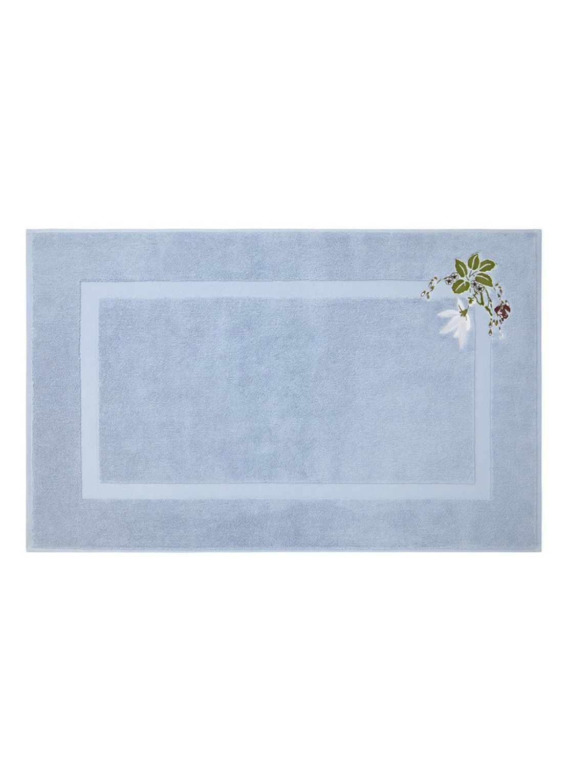 Yves Delorme Rameau badmat 55 x 90 cm - voorkant lichtblauw