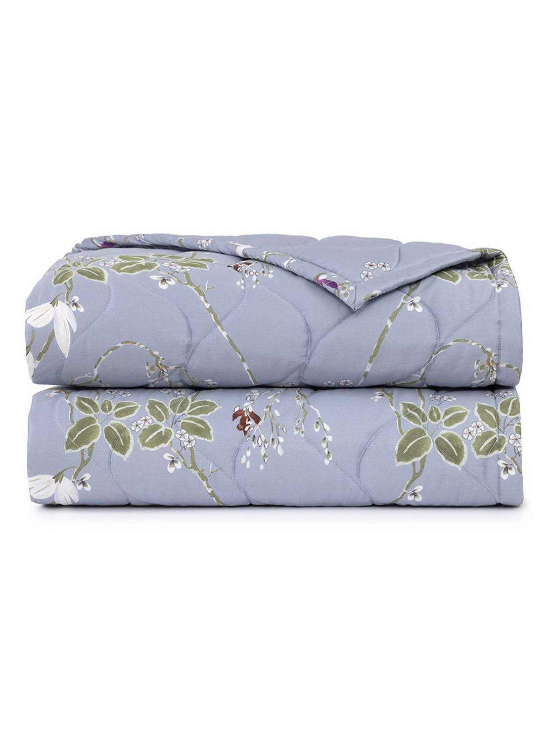 Yves Delorme Rameau bedsprei - voorkant 2 blauw