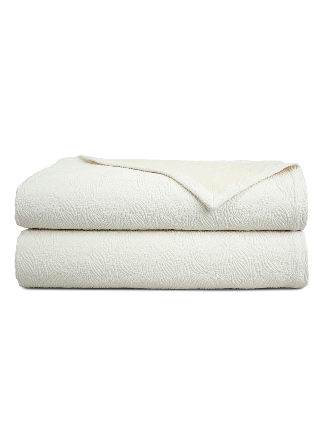 Yves Delorme Santoli bedsprei - voorkant gebroken wit