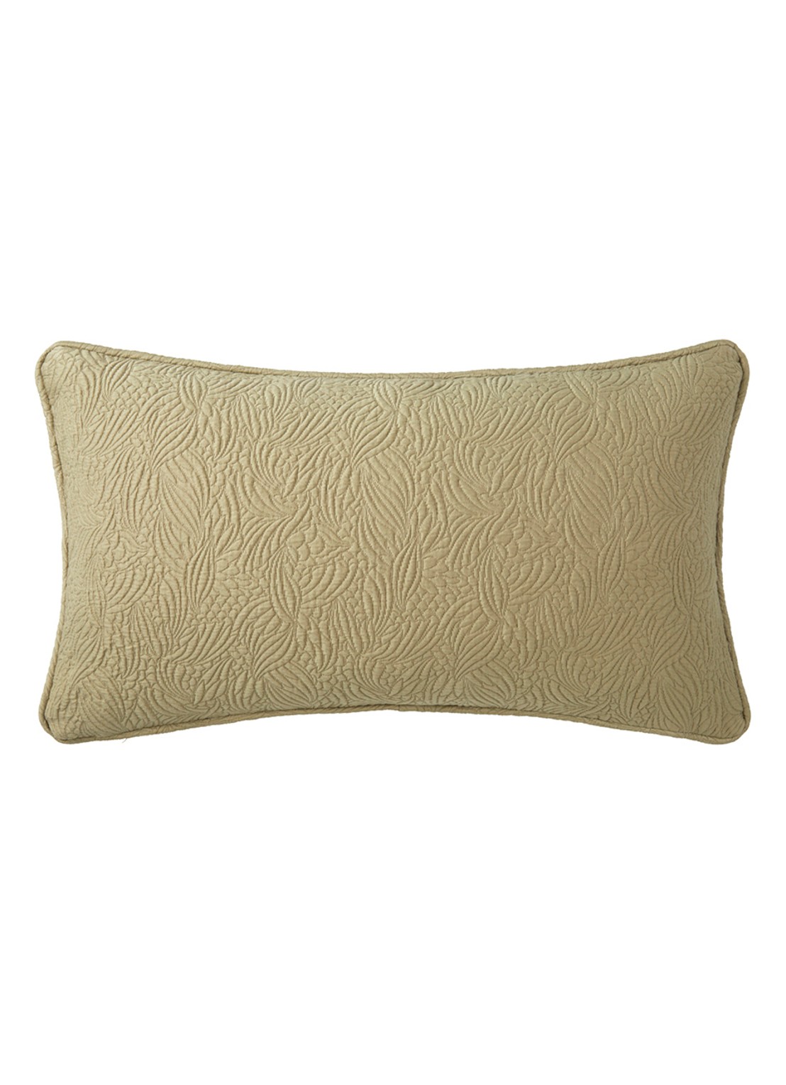 Yves Delorme Santoli sierkussenhoes 33 x 57 cm - voorkant 2 khaki