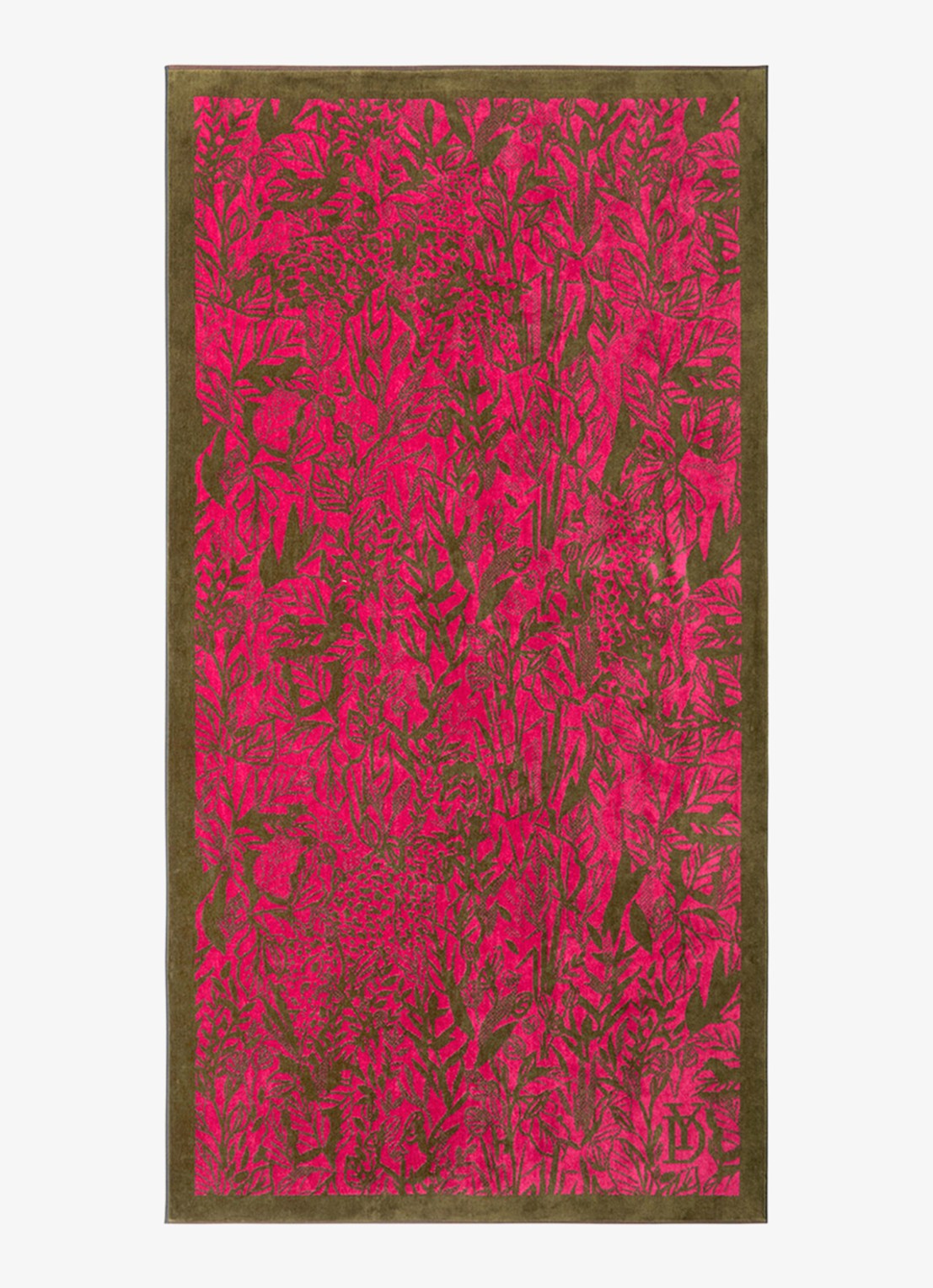 Yves Delorme Sao strandlaken van  katoen 90 x 160 cm - voorkant 2 donkerroze
