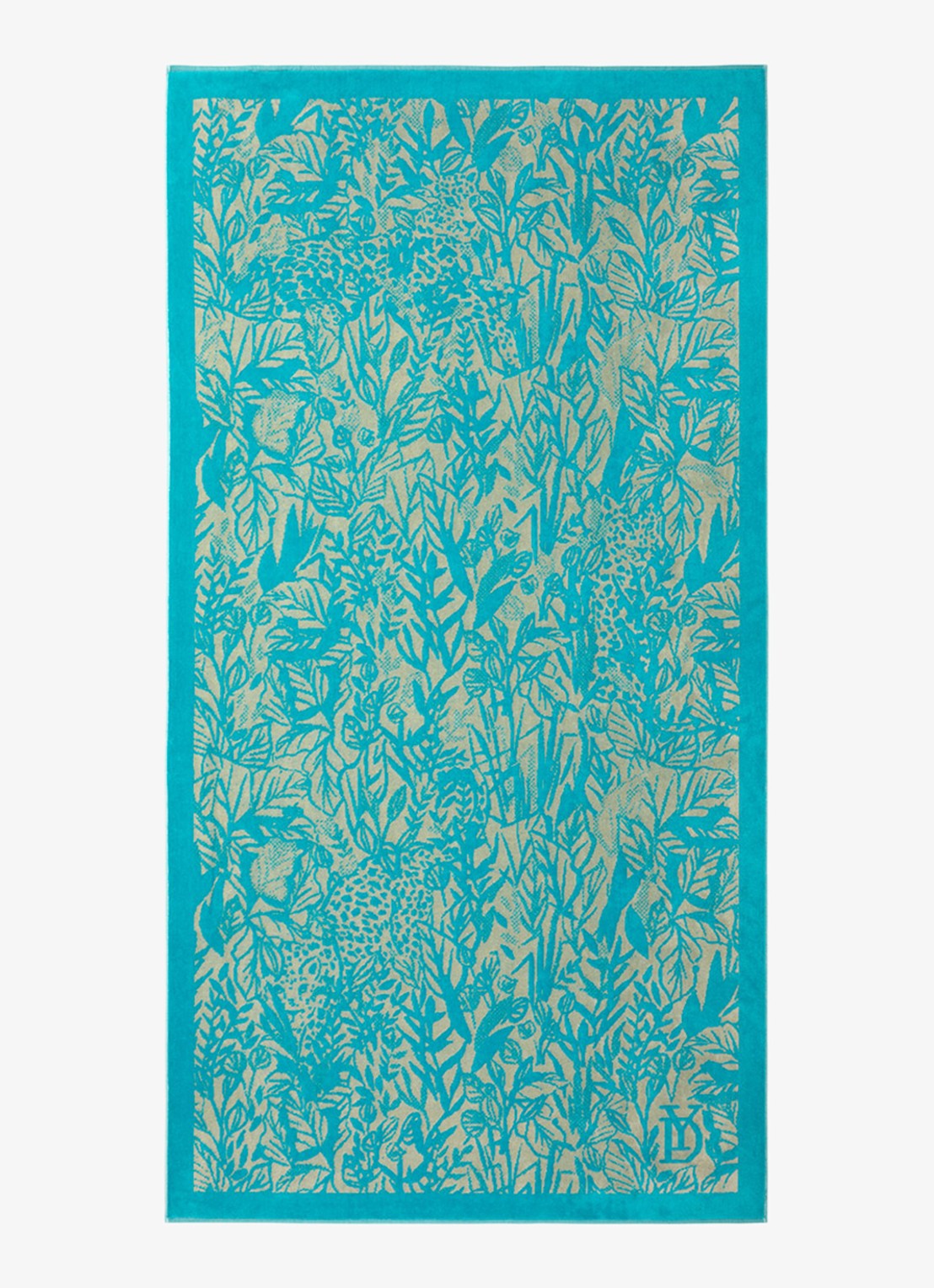 Yves Delorme Sao strandlaken van  katoen 90 x 160 cm - voorkant 2 turquoise