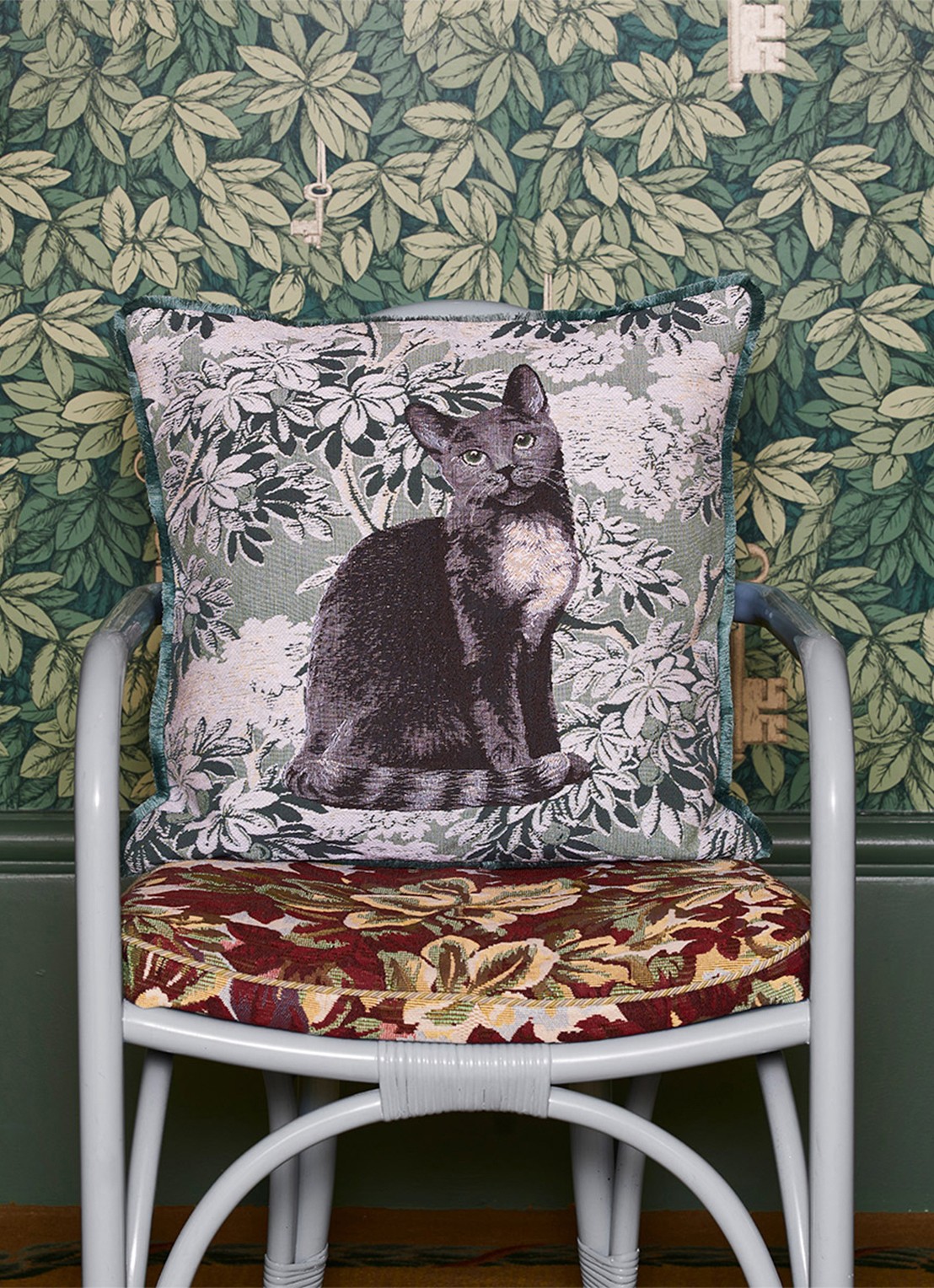 Yves Delorme Scarlett sierkussenhoes 45 x 45 cm - detail 3 groen