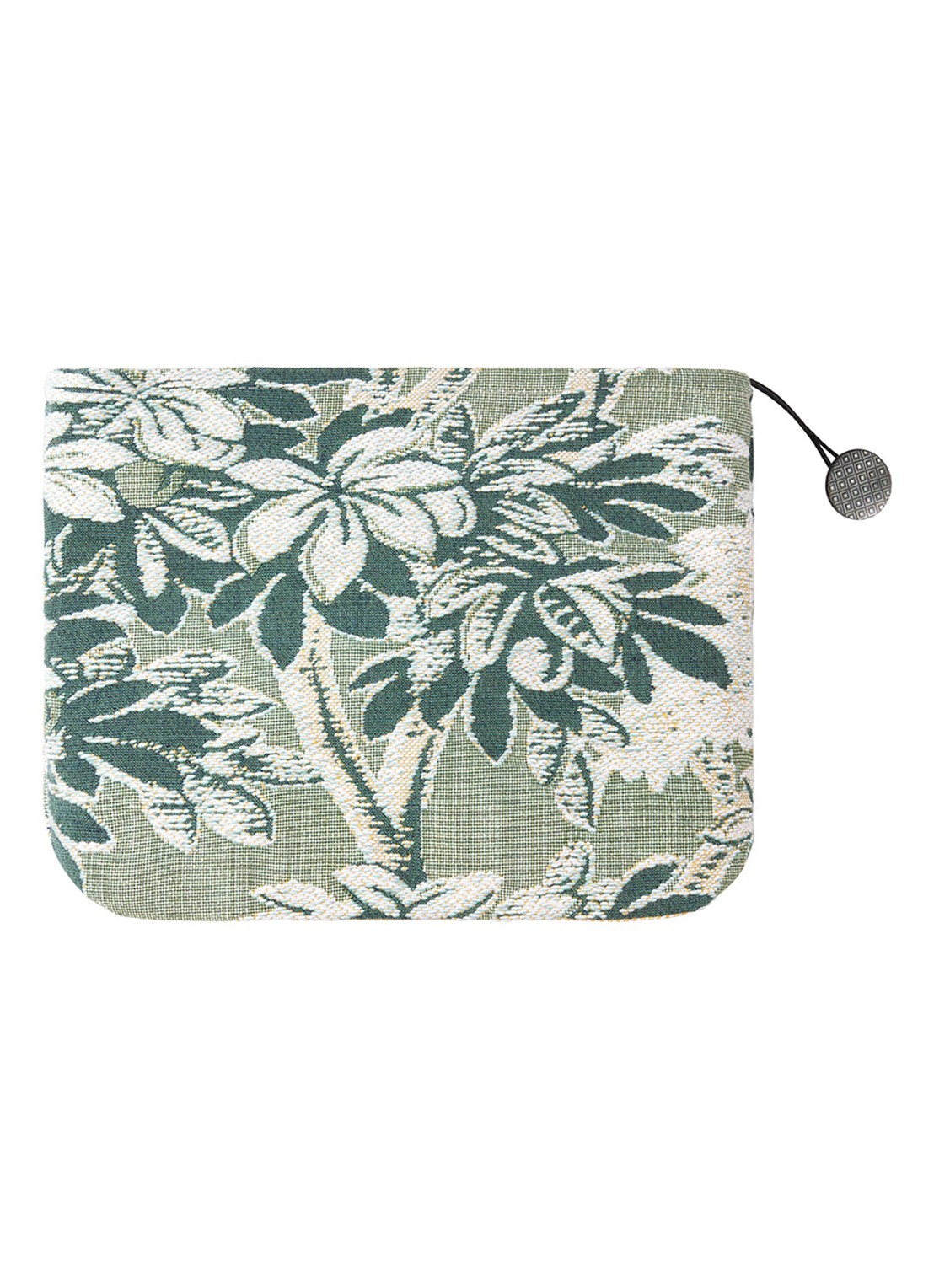 Yves Delorme Scarlett toilettas met print - achterkant 3 groen
