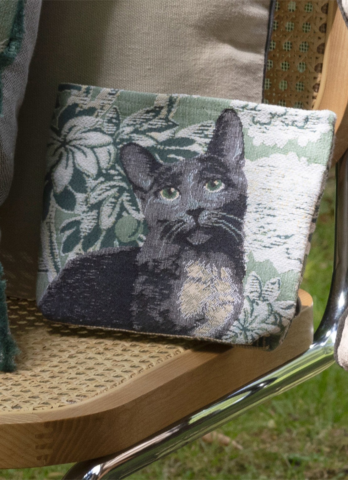 Yves Delorme Scarlett toilettas met print - detail 4 groen