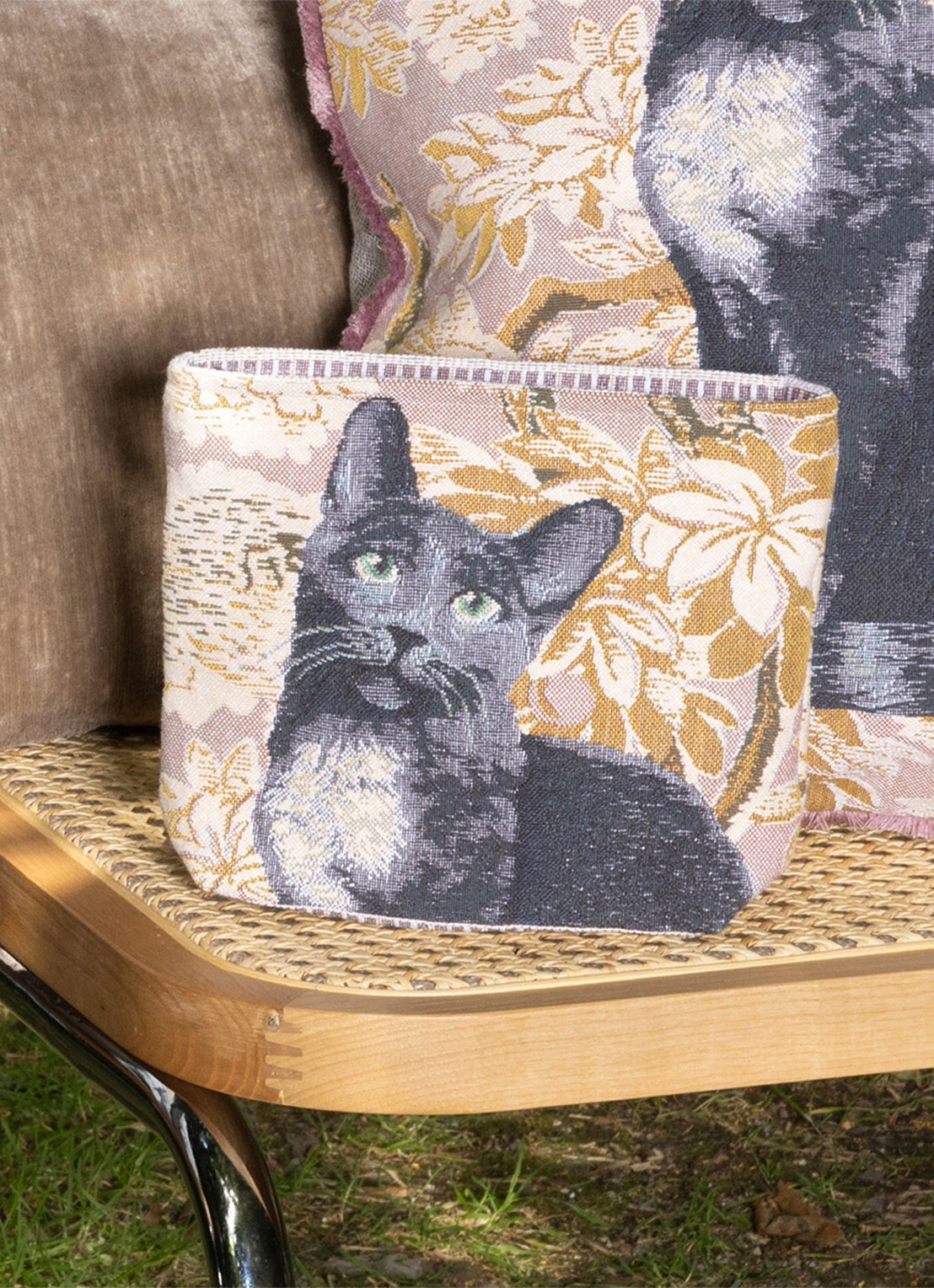 Yves Delorme Scarlett toilettas met print - detail 4 oudroze