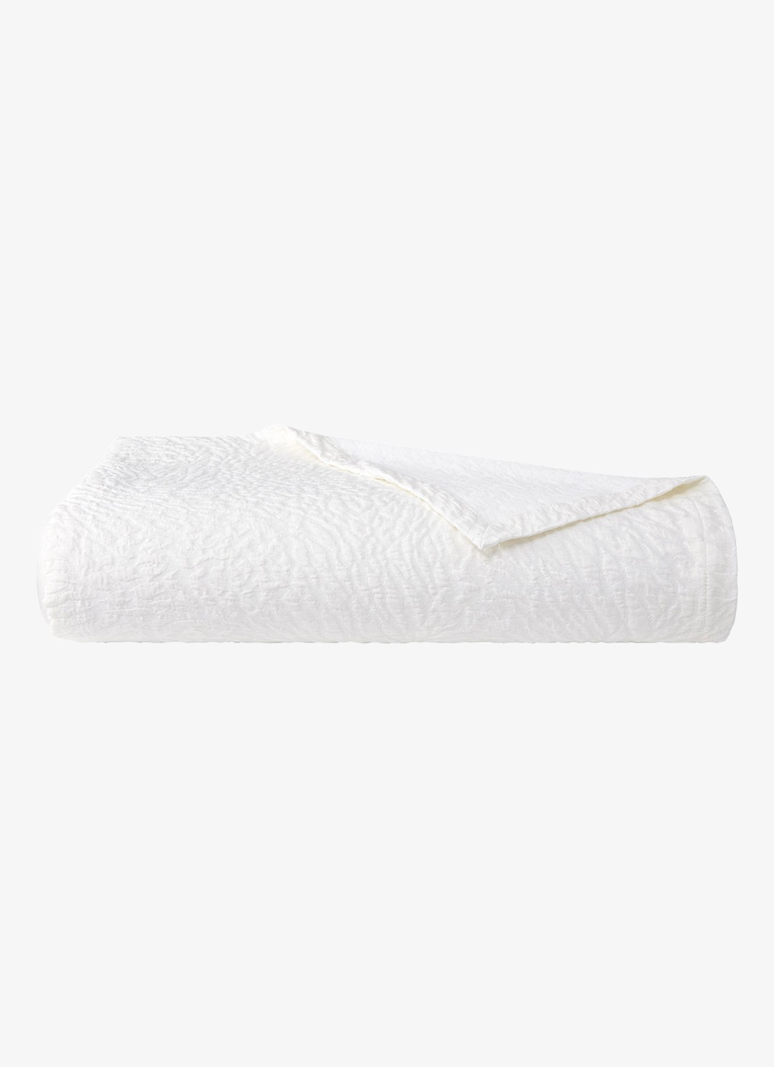 Yves Delorme Souvenir bedsprei in katoenblend - voorkant wit