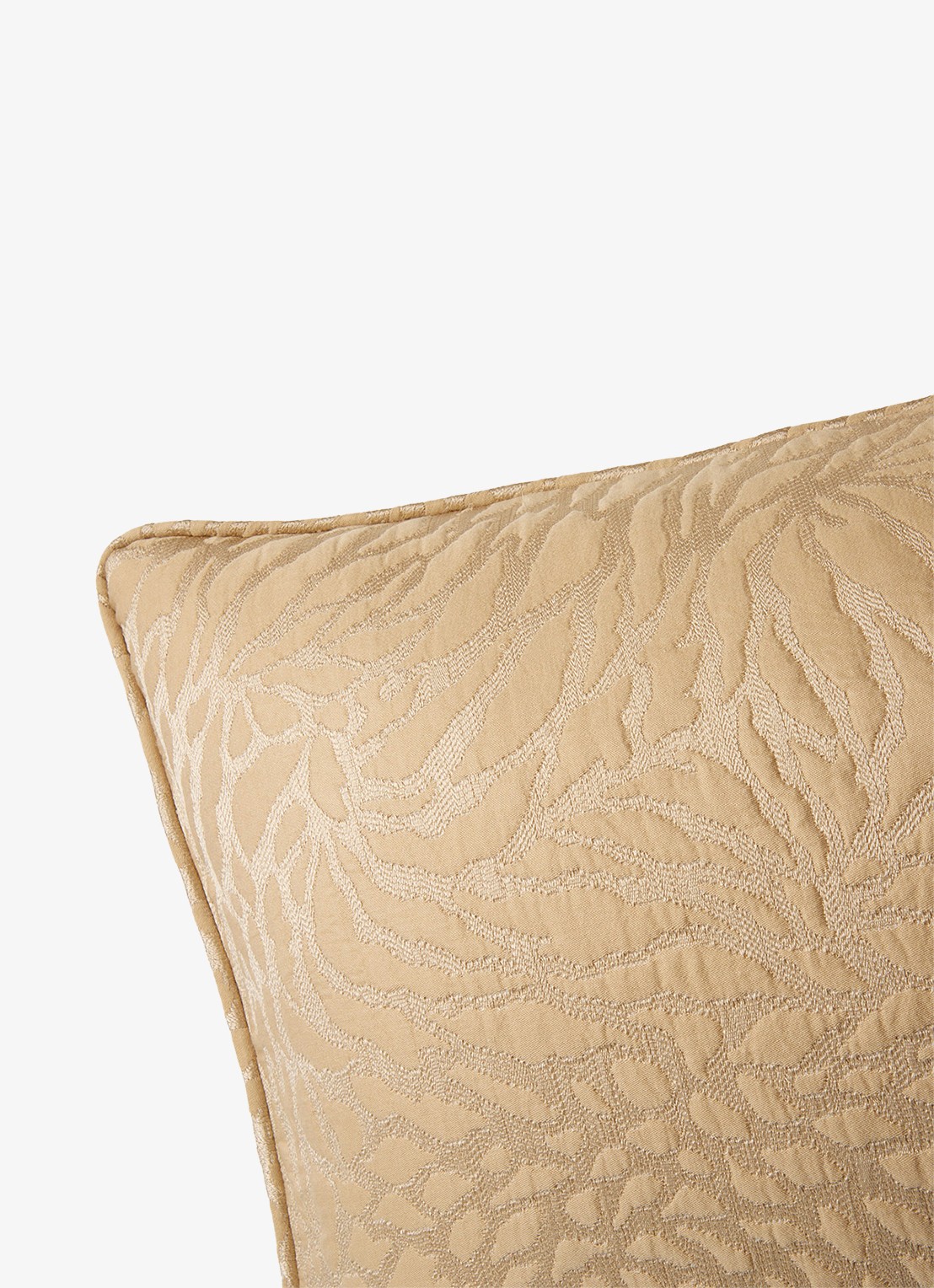 Yves Delorme Souvenir kussenhoes in zijdeblend 33 x 57 cm - voorkant 2 beige