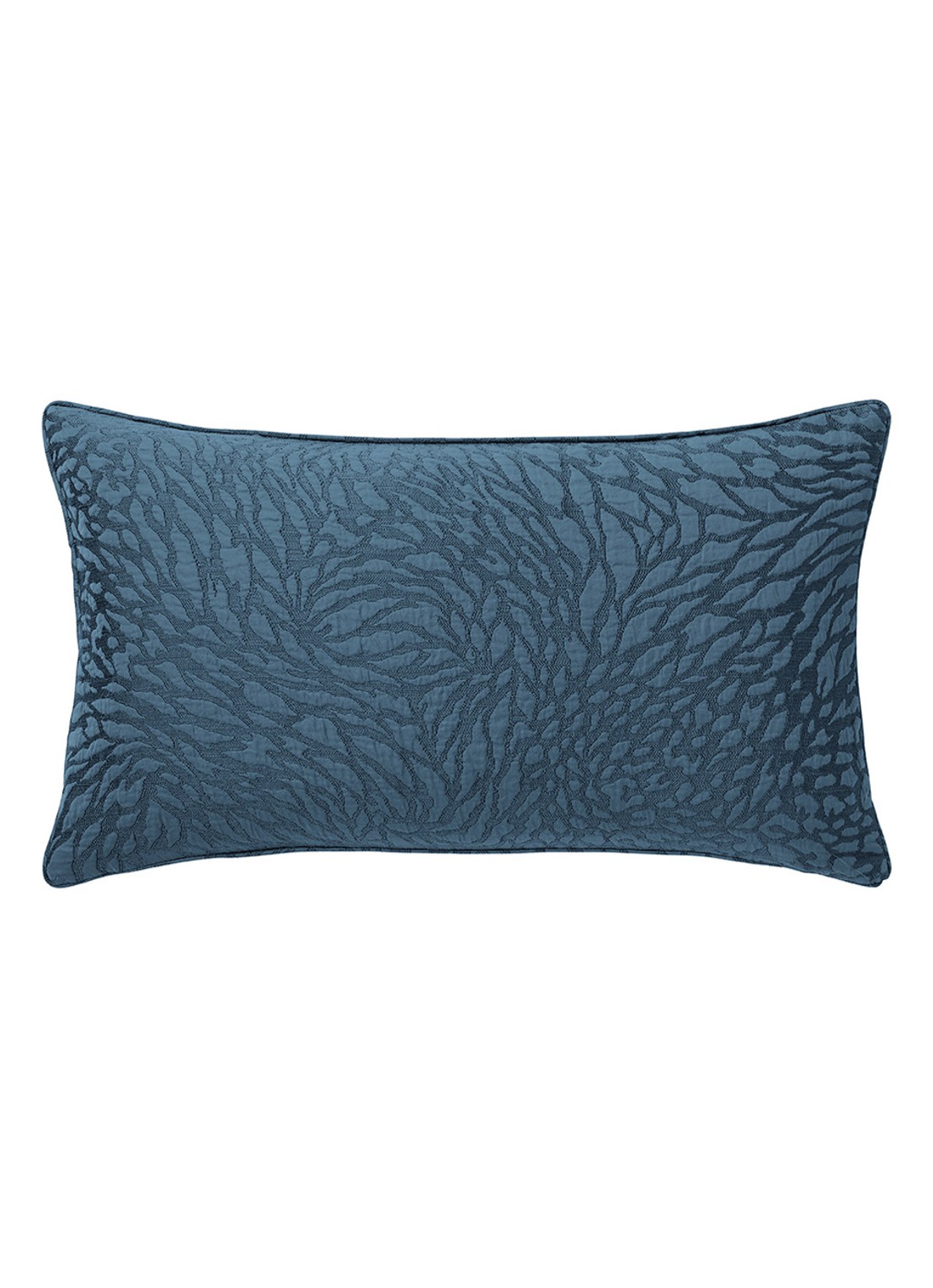 Yves Delorme Souvenir kussenhoes in zijdeblend 33 x 57 cm - voorkant petrol