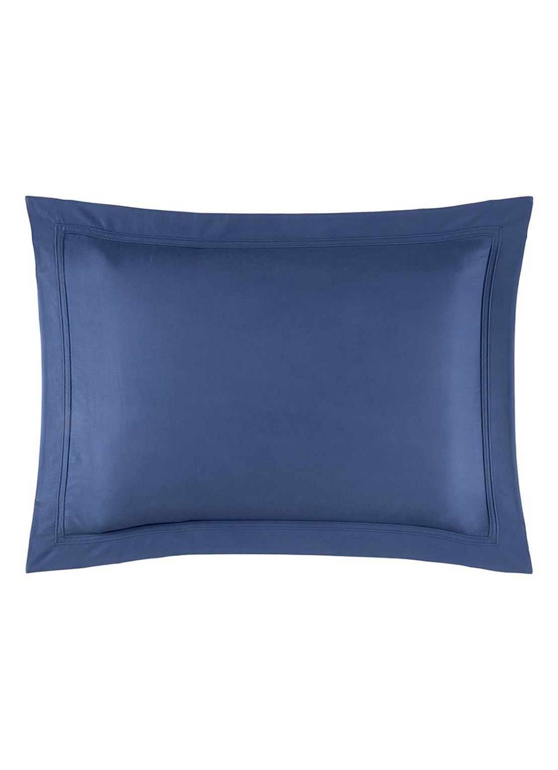 Yves Delorme Triomphe kussensloop van katoensatijn 120TC - voorkant 5 donkerblauw