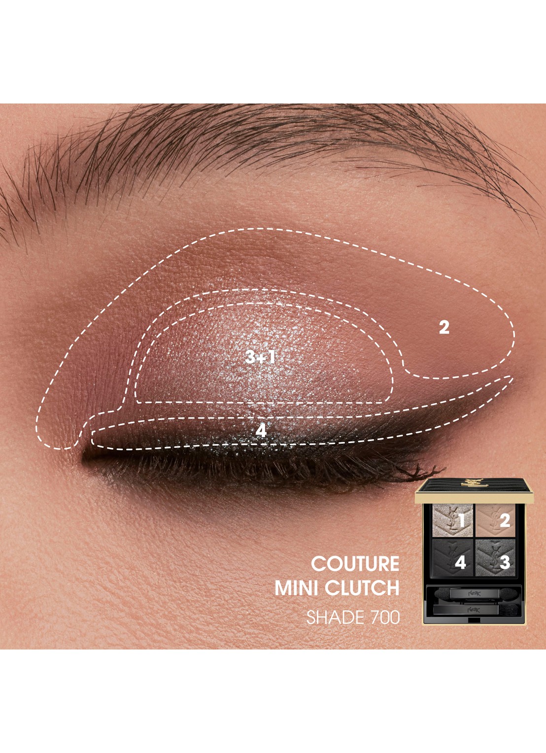 Yves Saint Laurent Couture Mini Clutch – travel size oogschaduw palette - detail 7 700 over noir