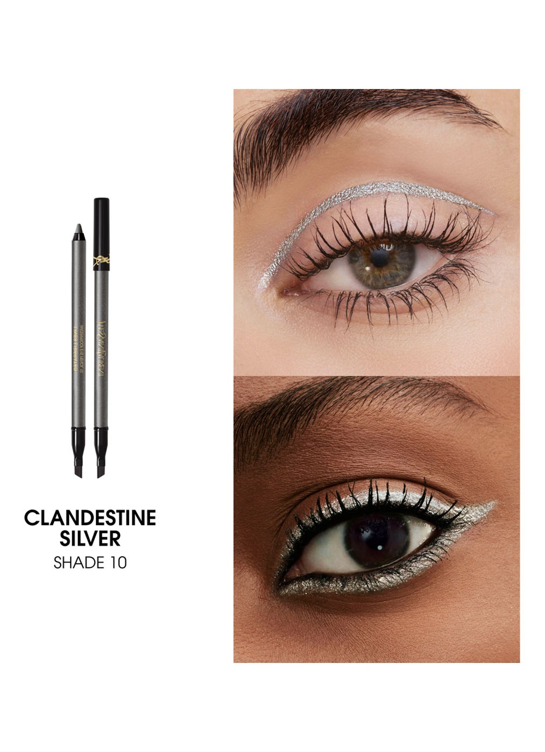 Yves Saint Laurent Lines Liberated - waterproof oogpotlood - detail 2 10 clandestine silver