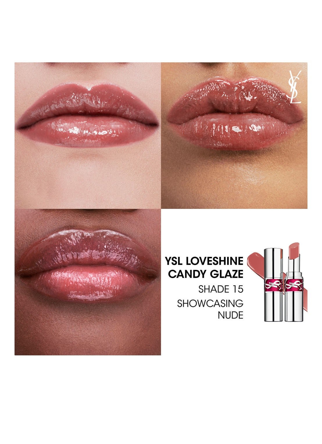 Yves Saint Laurent Loveshine Candy Glaze - lipgloss - detail 5 15 showcasing nude