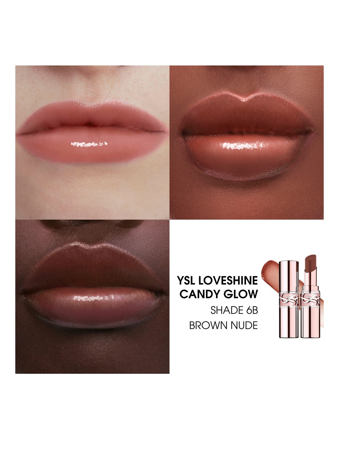 Yves Saint Laurent  Loveshine Candy Glow - getinte lipbalsem - detail 2 6b brown nude