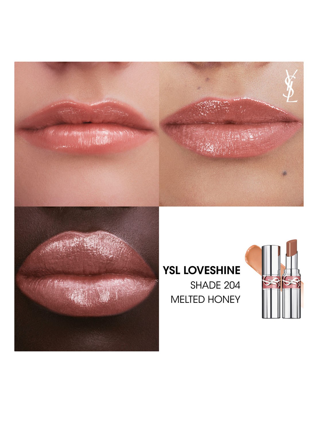 Yves Saint Laurent Loveshine - lipstick - detail 2 204 melted honey