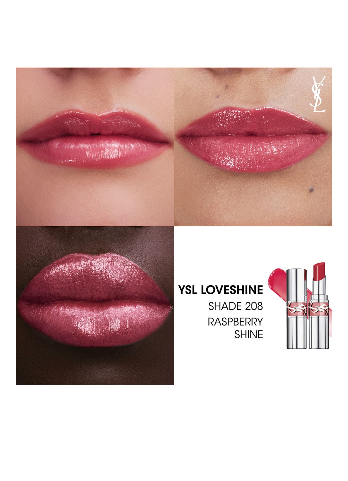 Yves Saint Laurent Loveshine - lipstick - detail 4 208 raspberry shine