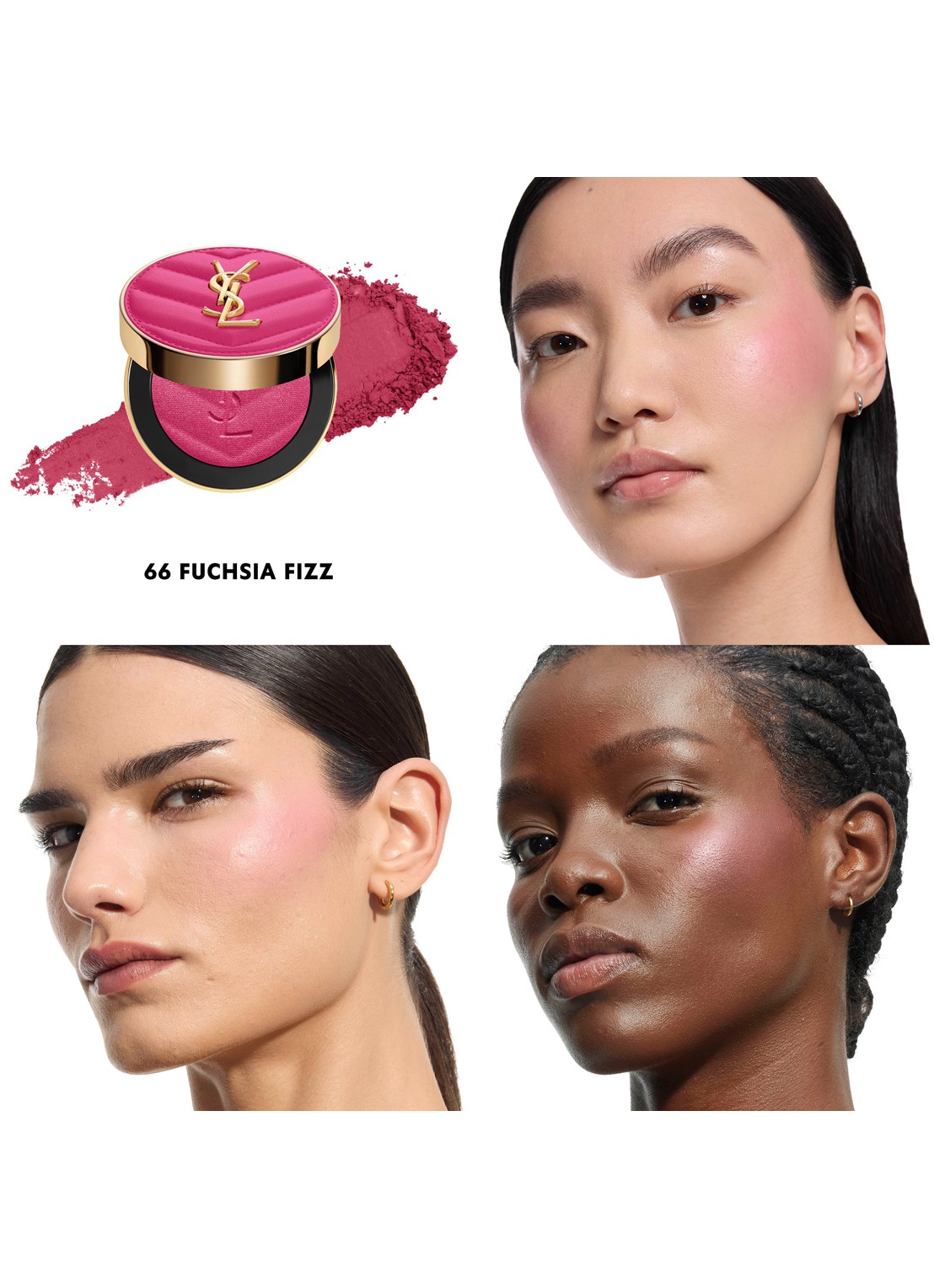 Yves Saint Laurent Make Me Blush Bold Blurring Blush - poeder blush  - achterkant 66 fuchsia fizz