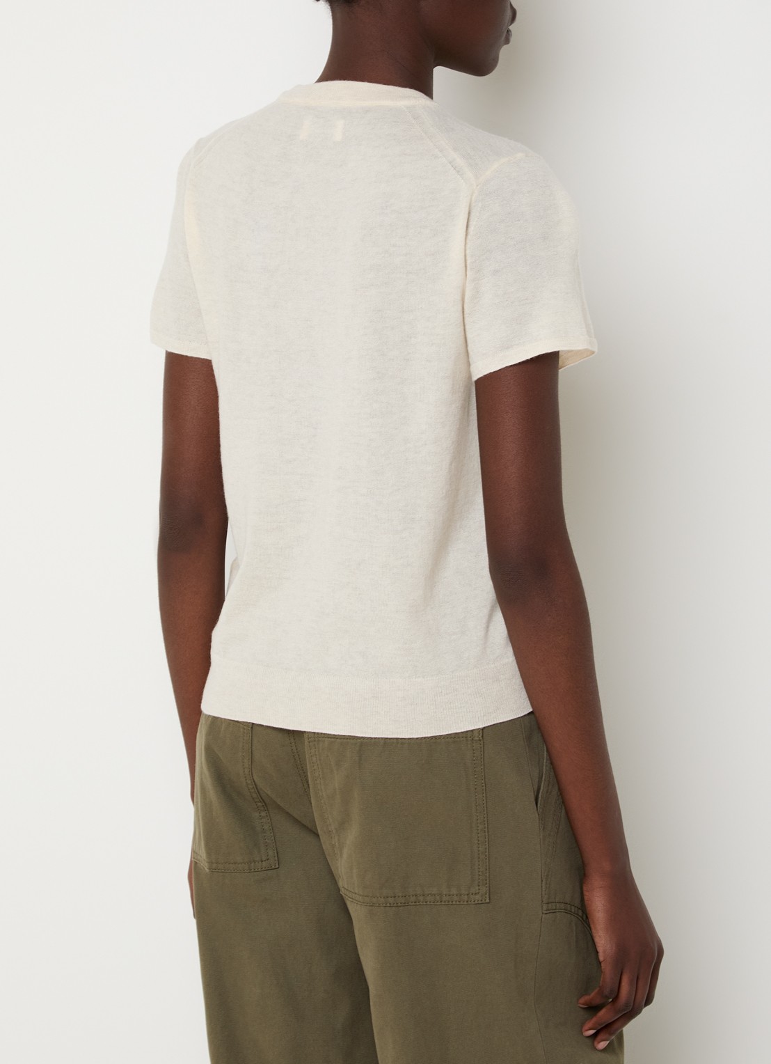 Zadig&Voltaire Aero T-shirt met logo van kasjmier - achterkant 4 vanillegeel