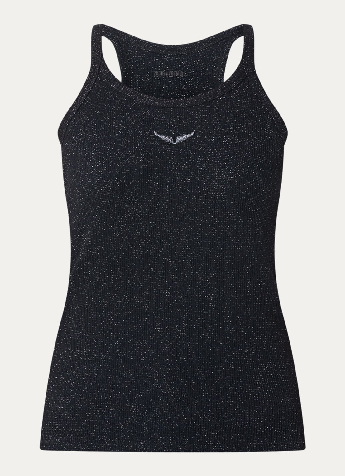 Zadig&Voltaire Alba tanktop met lurex - voorkant zwart