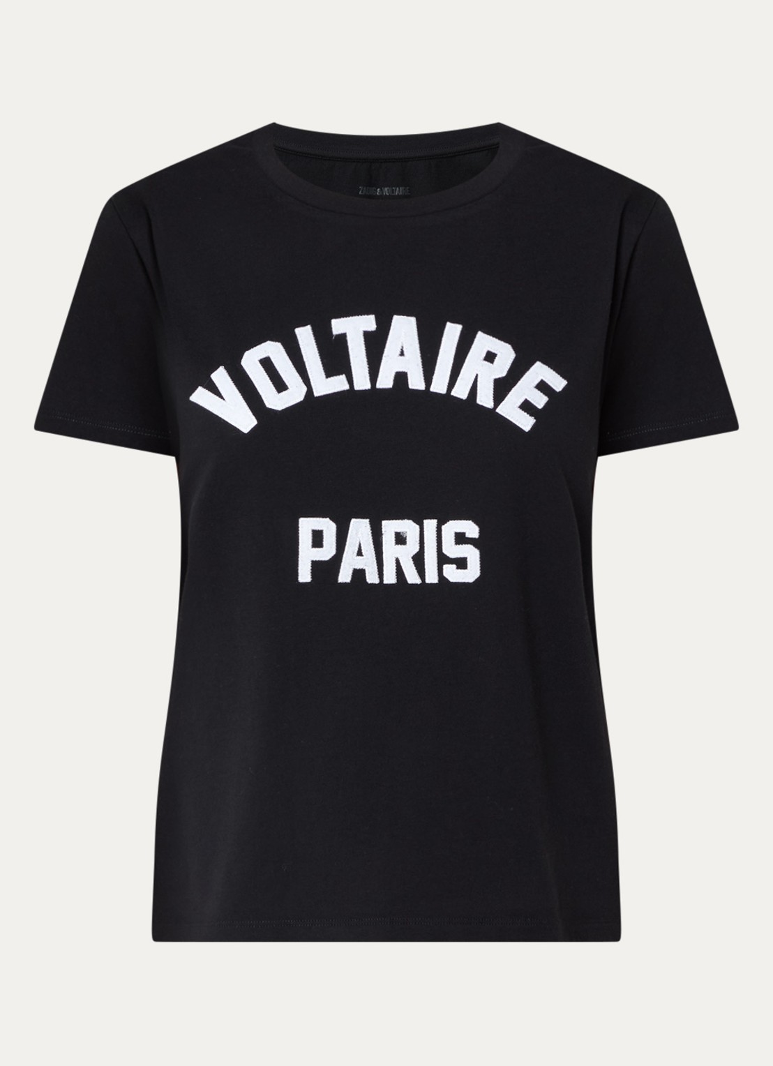 Zadig&Voltaire Alys T-shirt met logoborduring - voorkant zwart