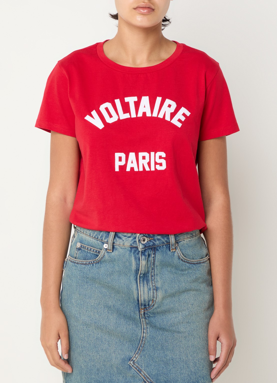 Zadig&Voltaire Alys T-shirt met logoborduring - detail 2 rood