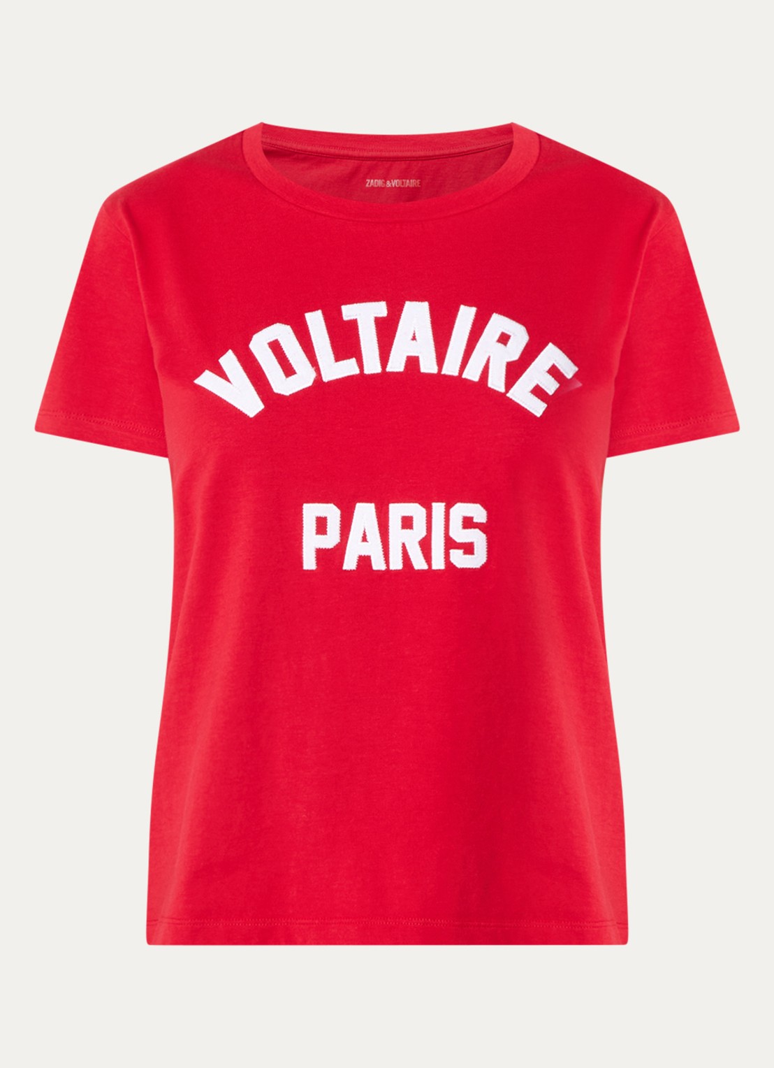 Zadig&Voltaire Alys T-shirt met logoborduring - voorkant 3 rood