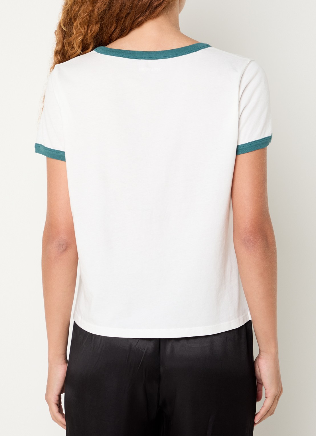 Zadig&Voltaire Alys T-shirt met logoborduring - achterkant 2 gebroken wit