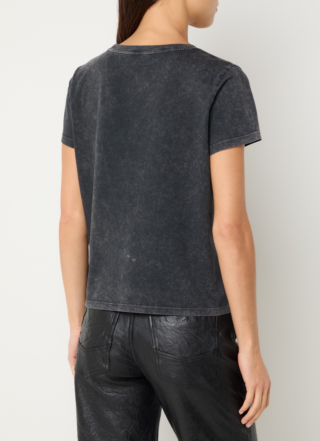 Zadig&Voltaire Alys T-shirt met logoprint en strass - achterkant antraciet