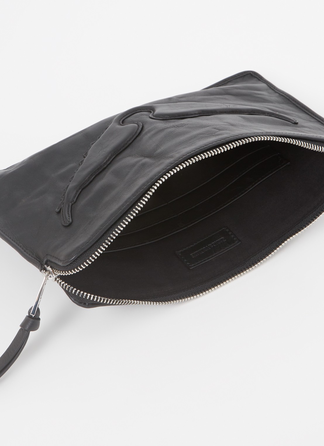 Zadig&Voltaire Angel clutch van kalfsleer - detail 4 zwart