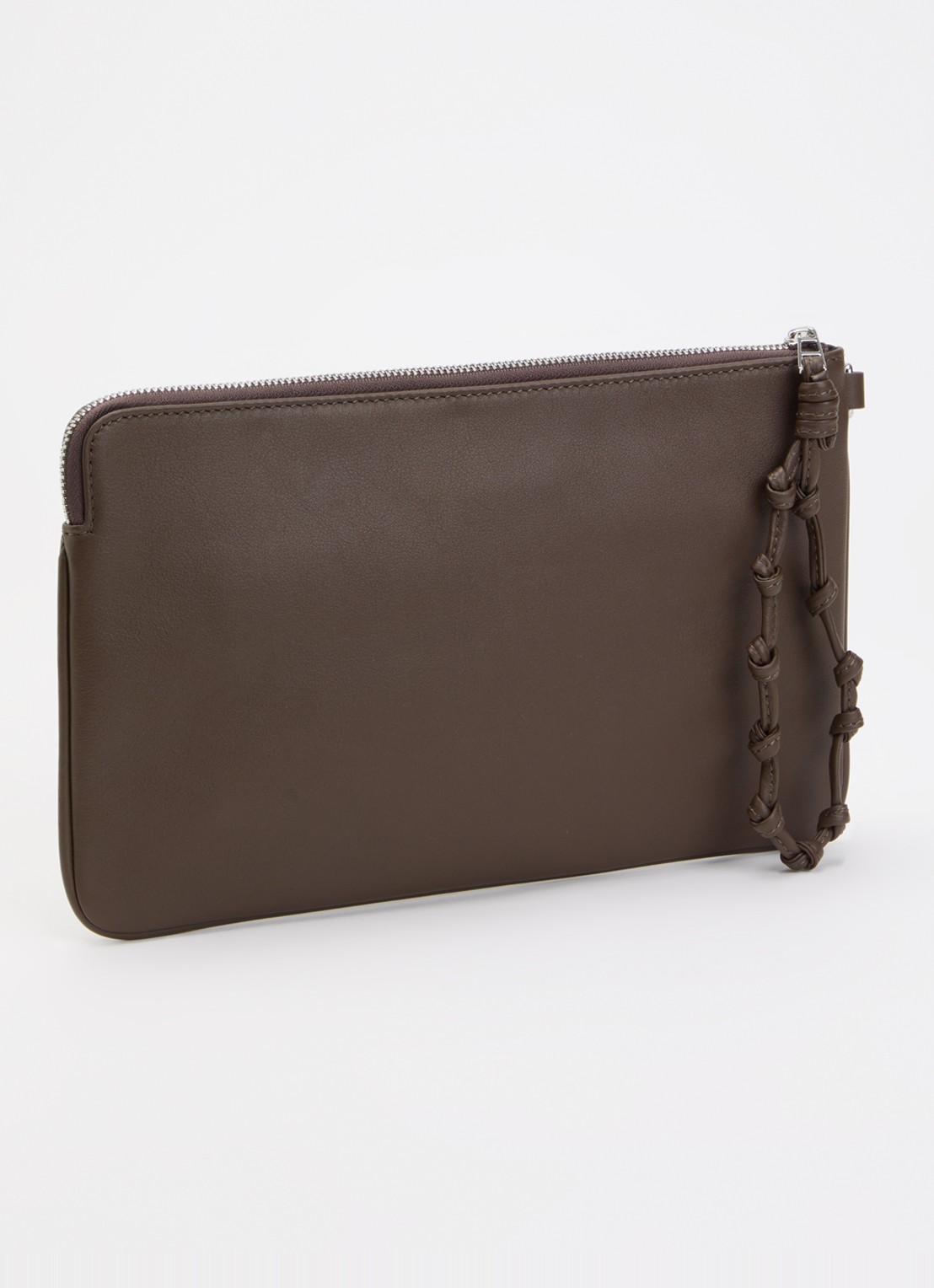 Zadig&Voltaire Angel clutch van leer met logo - achterkant 3 bruin