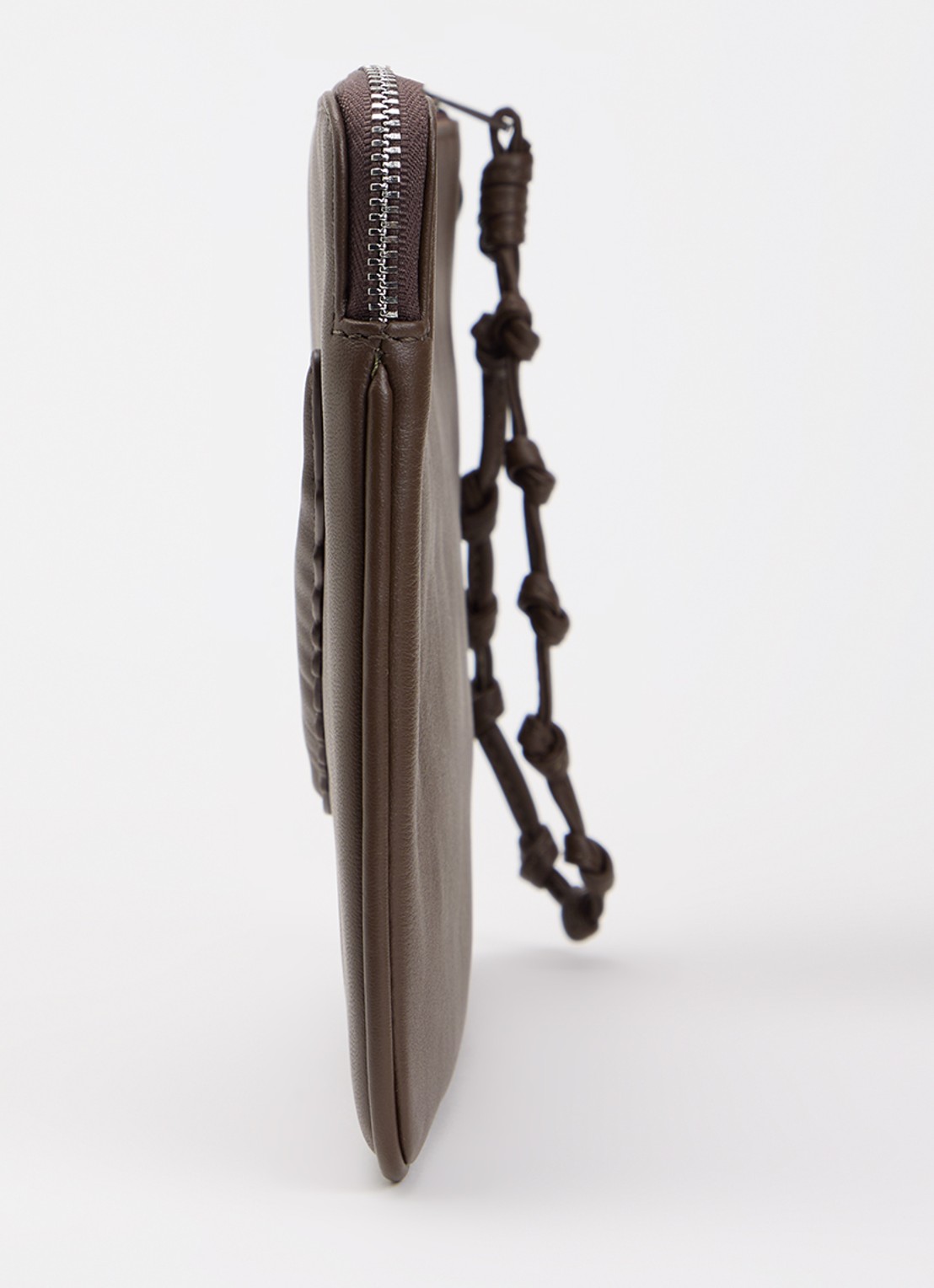 Zadig&Voltaire Angel clutch van leer met logo - detail 2 bruin