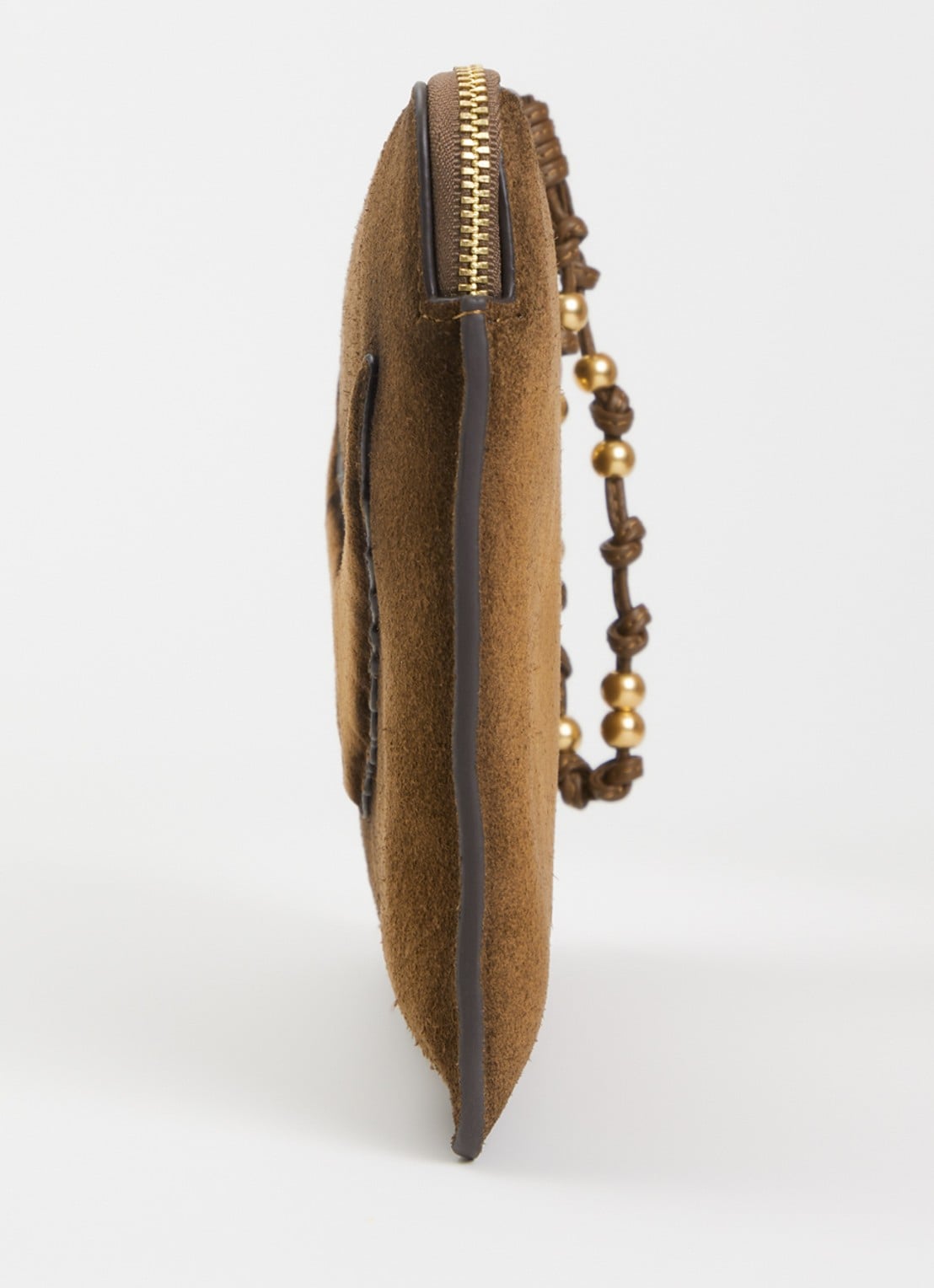 Zadig&Voltaire Angel clutch van suède - detail 3 cognac