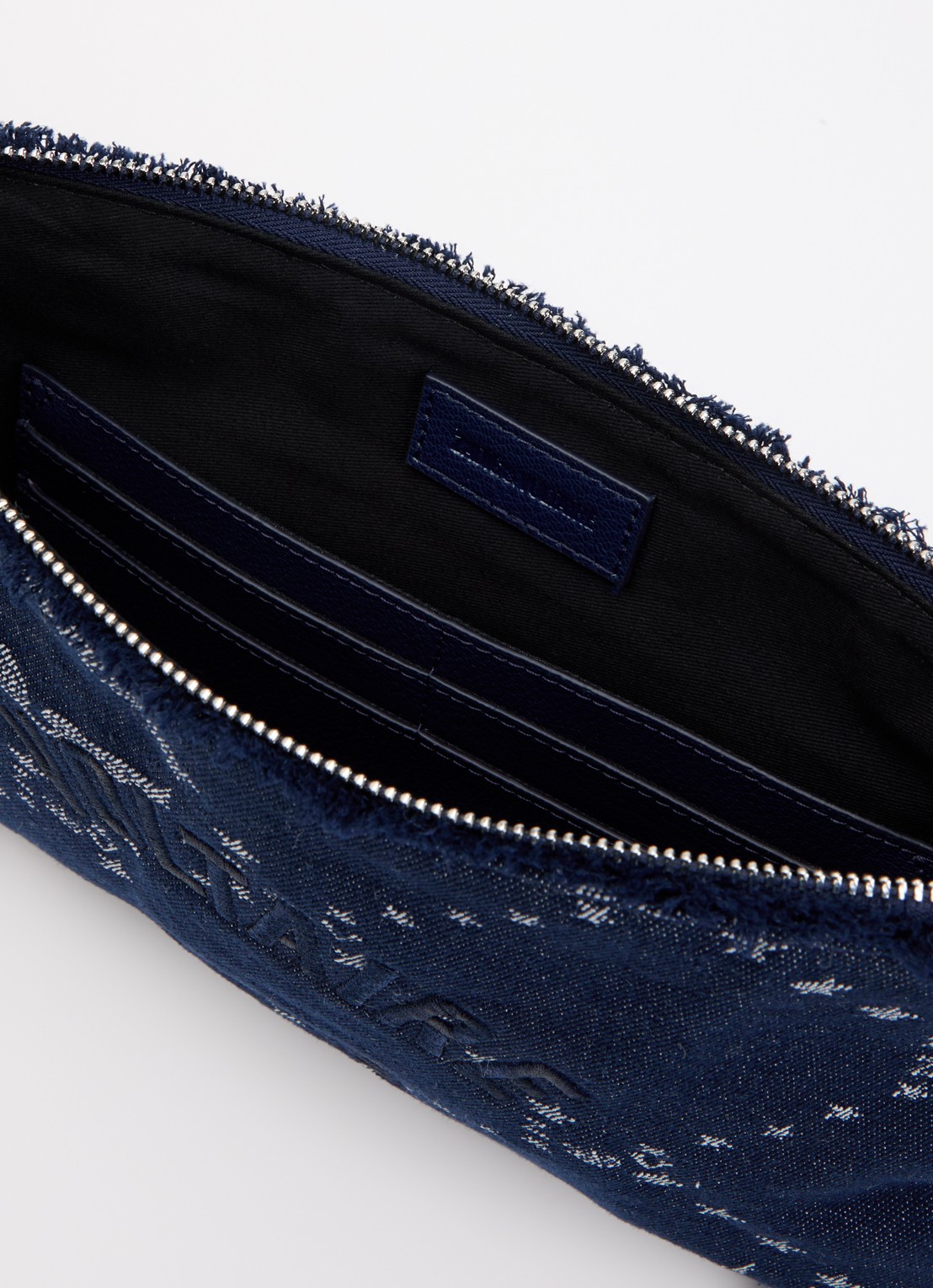 Zadig&Voltaire Angel Denim Monogram clutch met logoborduring  - detail 2 donkerblauw