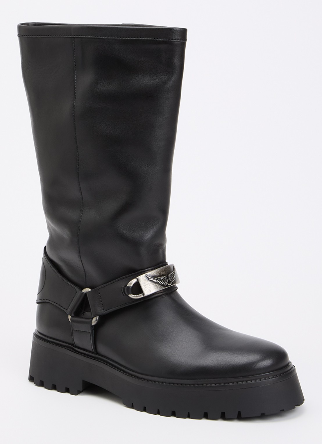 Zadig&Voltaire Angie laars van leer - voorkant 4 zwart