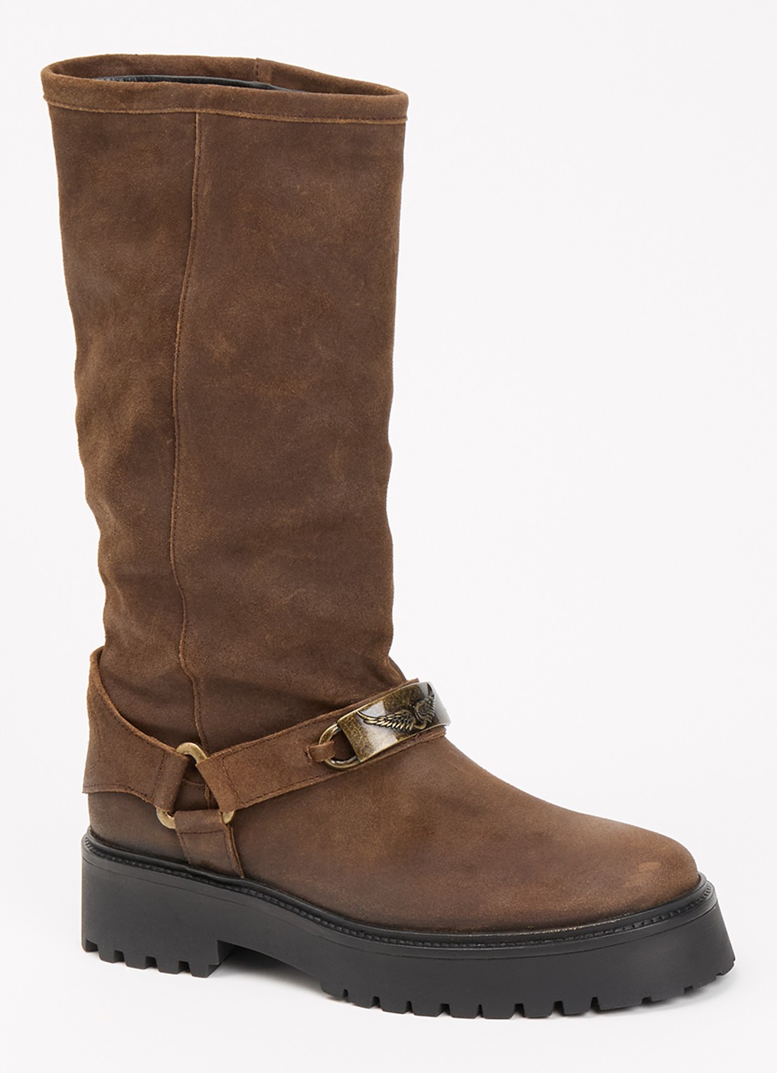 Zadig&Voltaire Angie laars van suède - voorkant bruin
