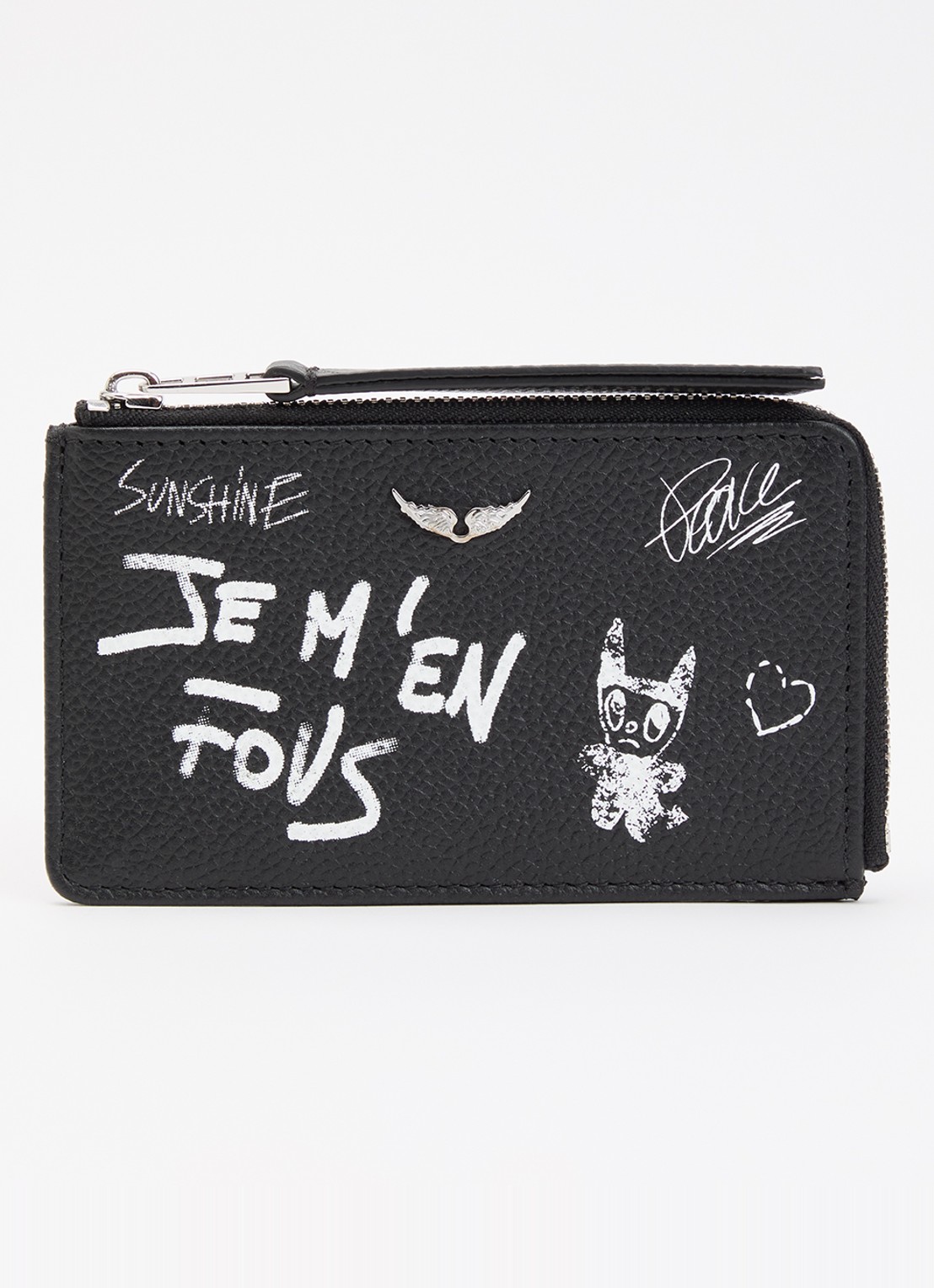 Zadig&Voltaire Arty Tag portemonnee van kalfsleer - voorkant 2 zwart