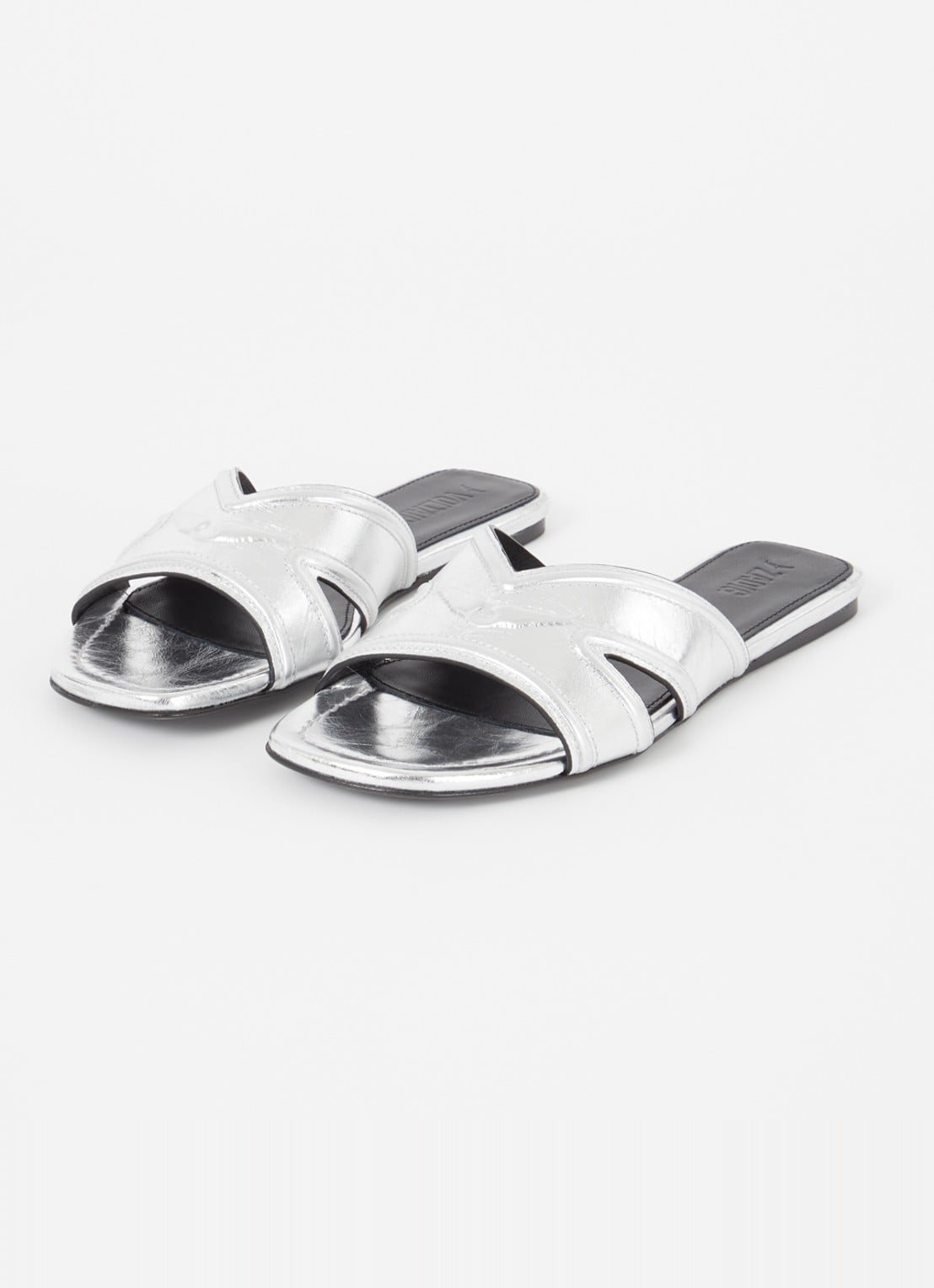 Zadig&Voltaire Azora sandaal van leer met metallic finish - detail 3 zilver